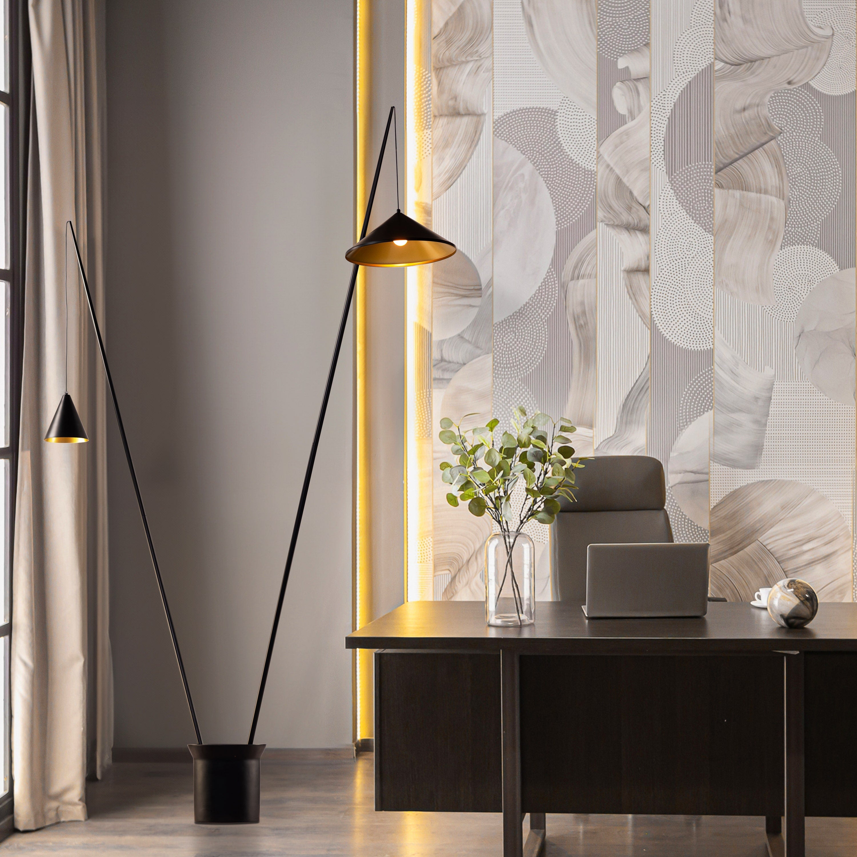 Around The Fire (Black) Floor Lamp