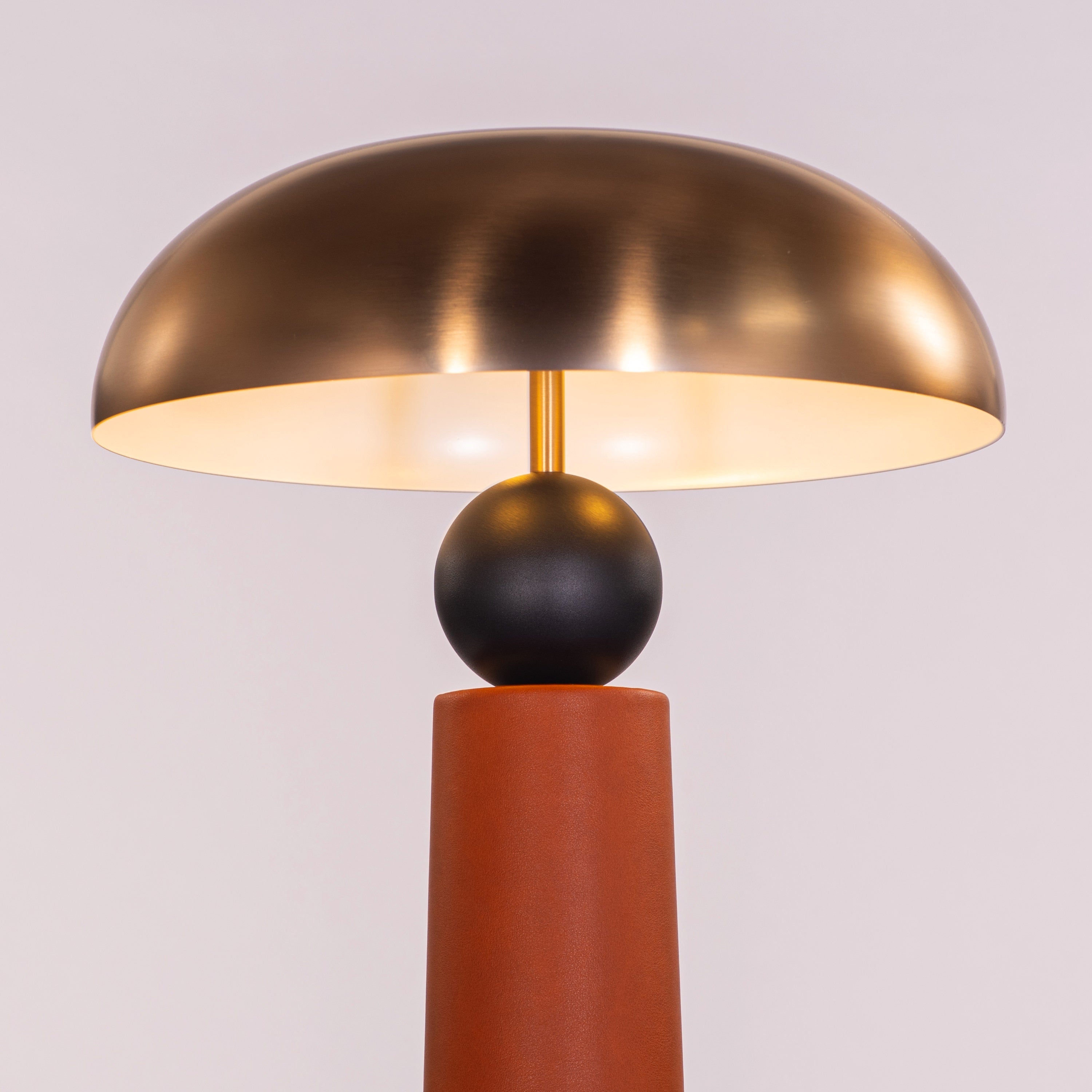 Gold Coast (Gold, Brown) Leather Floor Lamp
