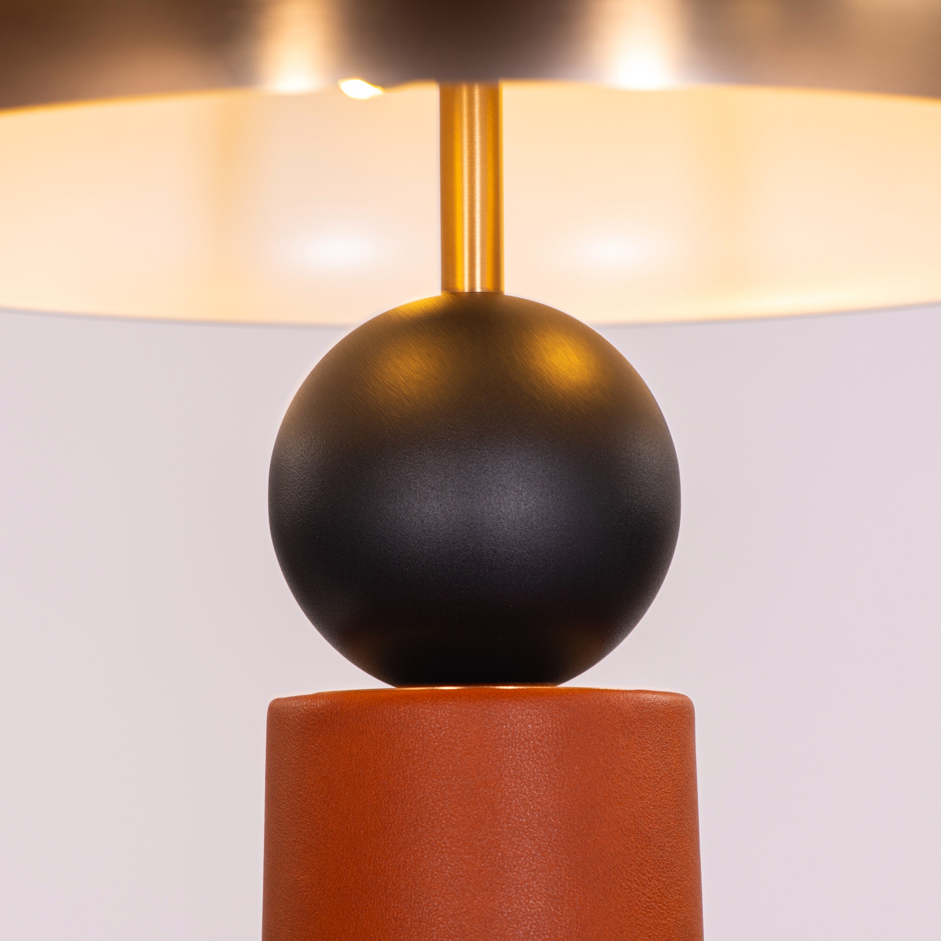 Gold Coast (Gold, Brown) Leather Floor Lamp