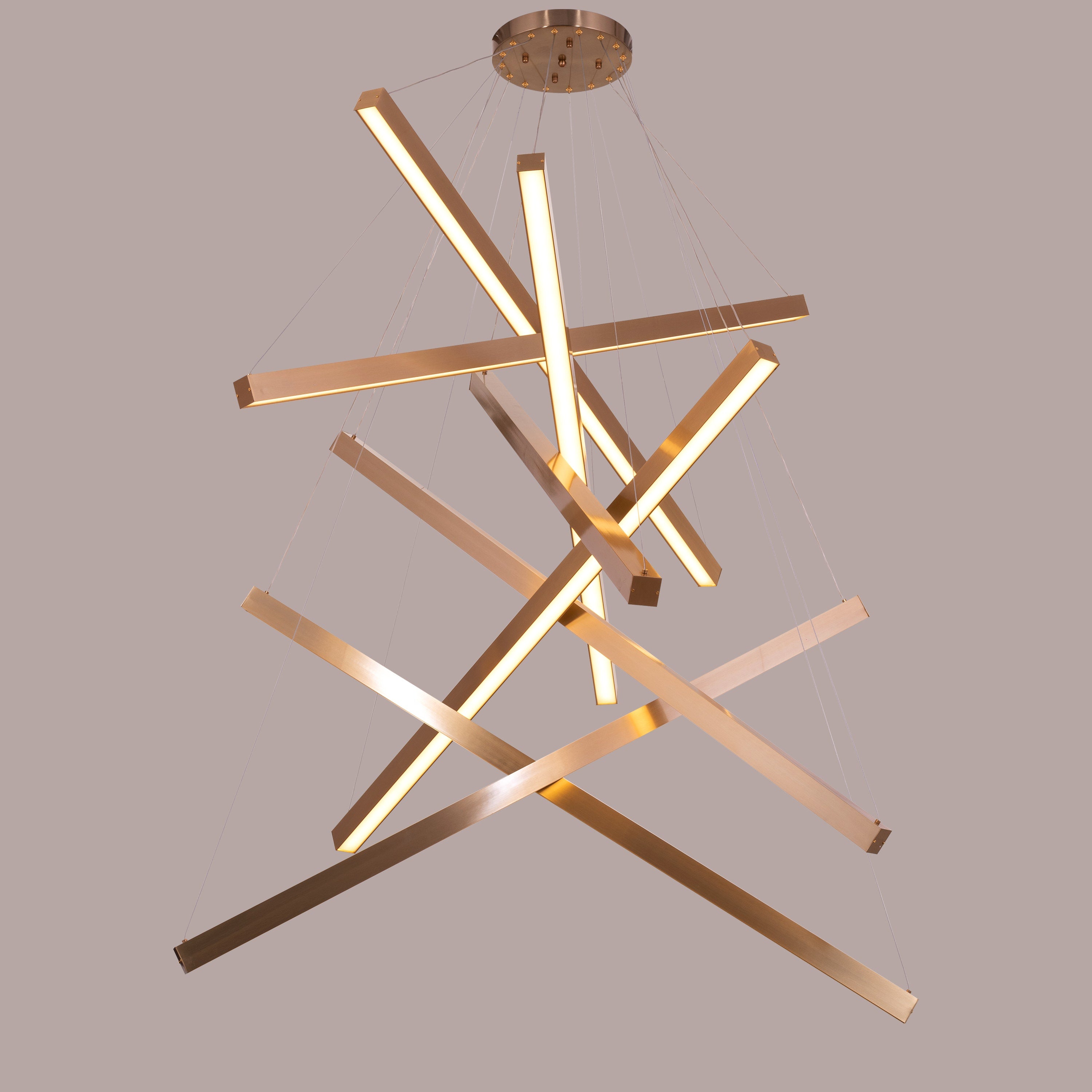 Toast To Tomorrow (Large, Gold, Dimmable LED with Remote Control) Double Height Chandelier