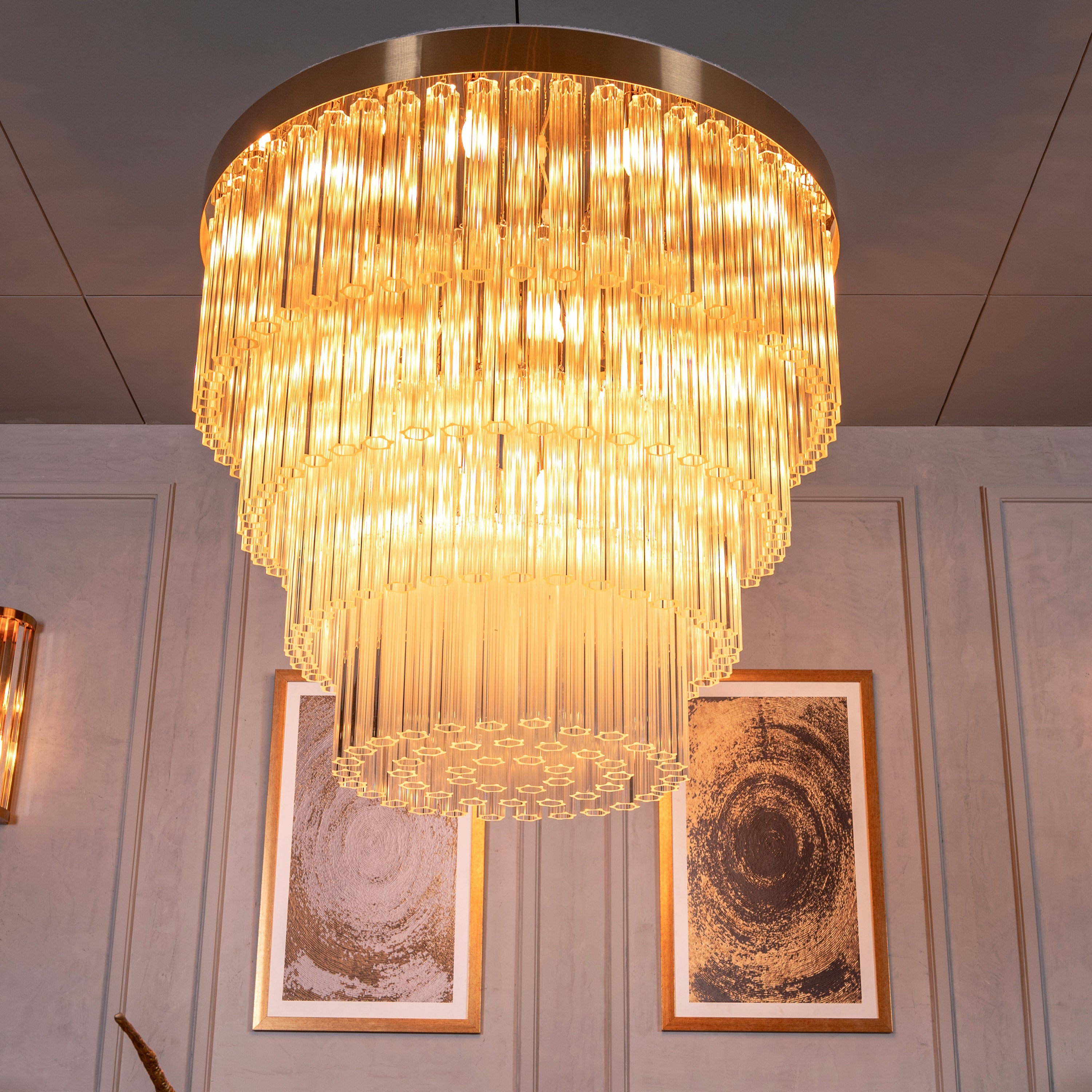 Red Carpet (Large, Round, Gold) Crystal Chandelier