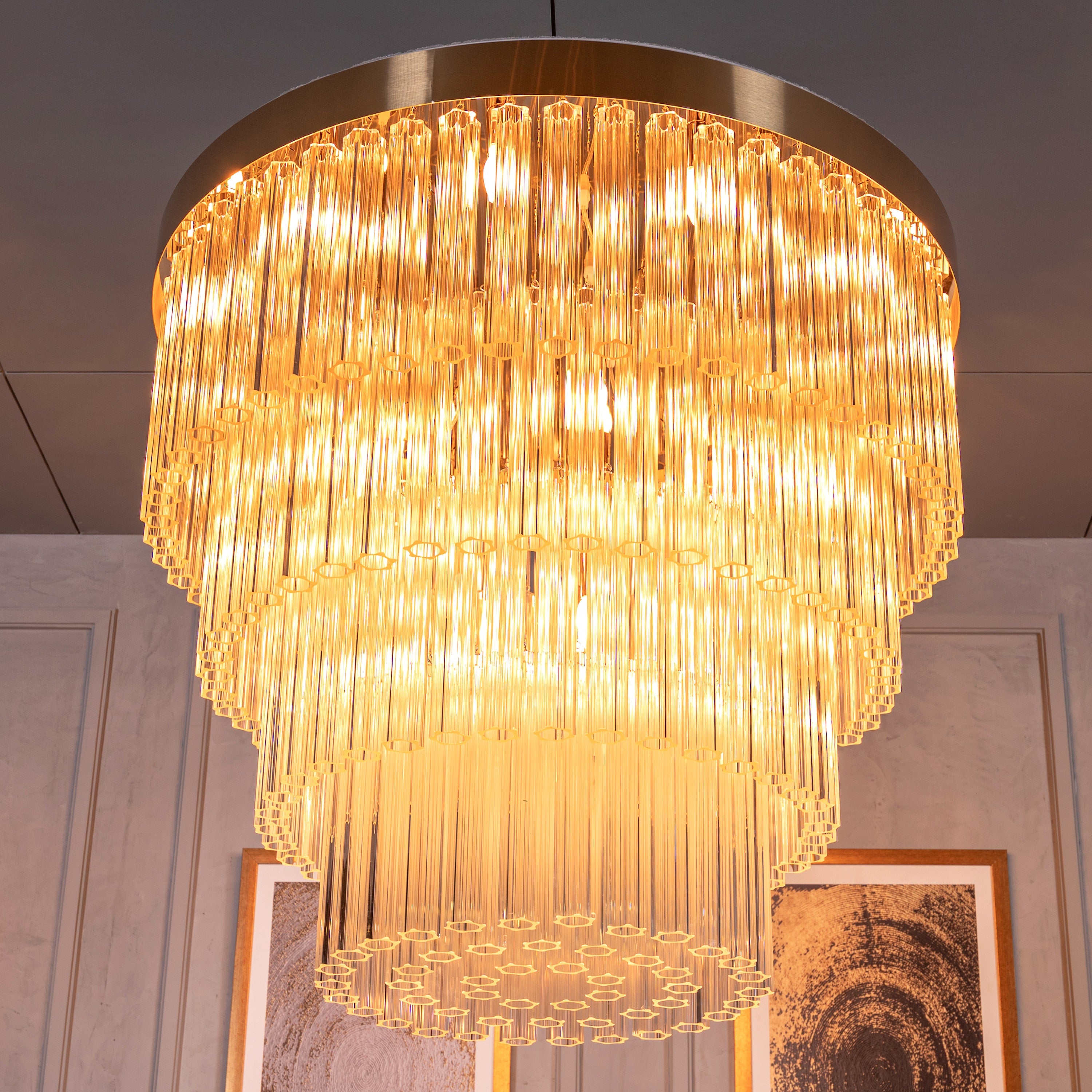 Red Carpet (Large, Round, Gold) Crystal Chandelier