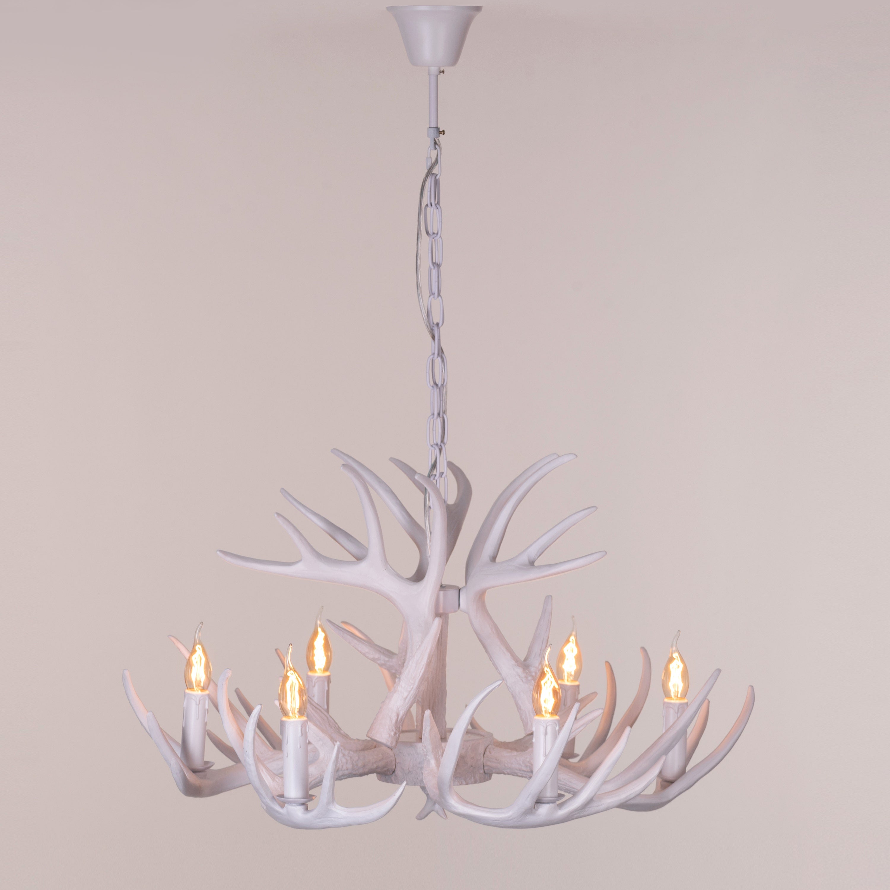 White Christmas Antler Chandelier