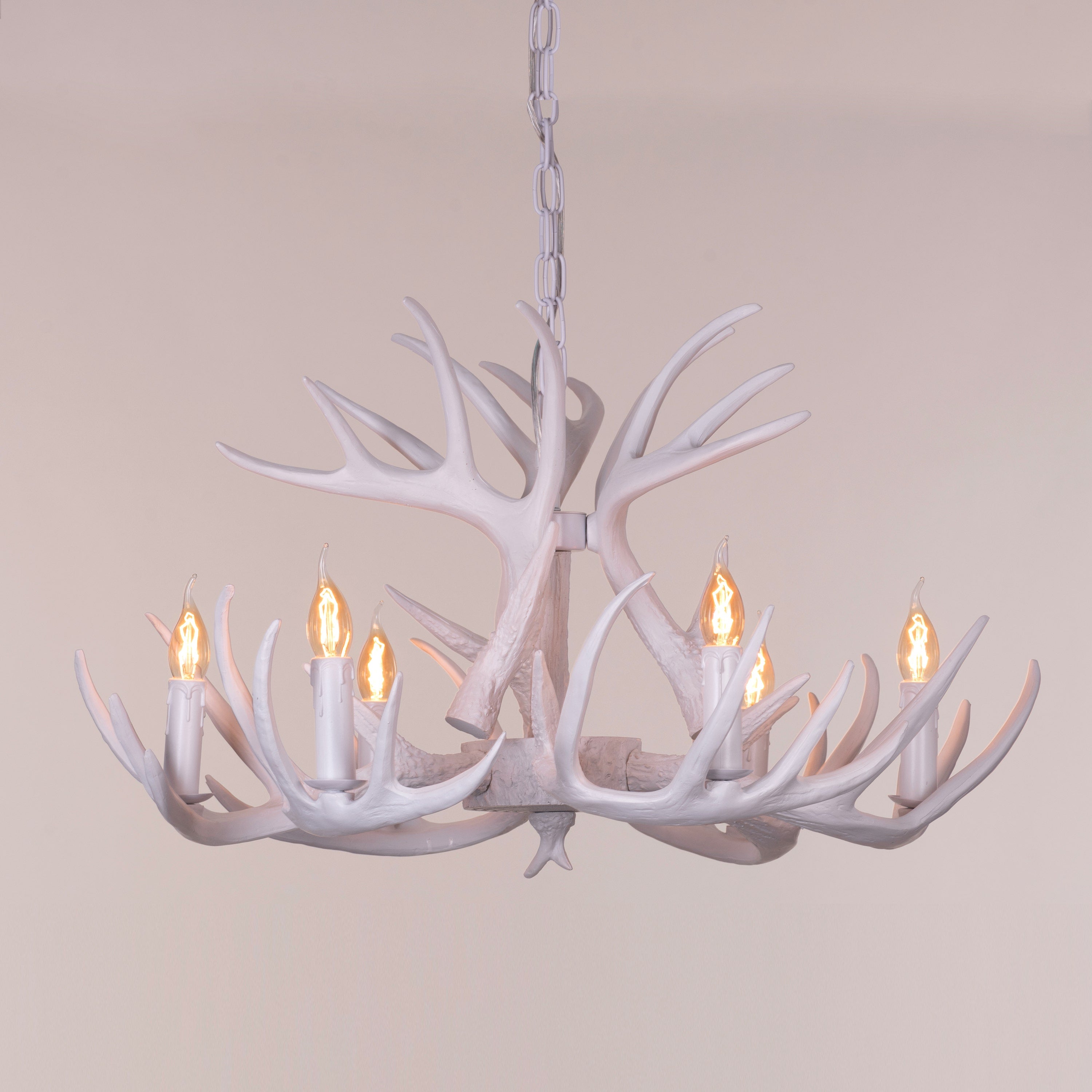 White Christmas Antler Chandelier