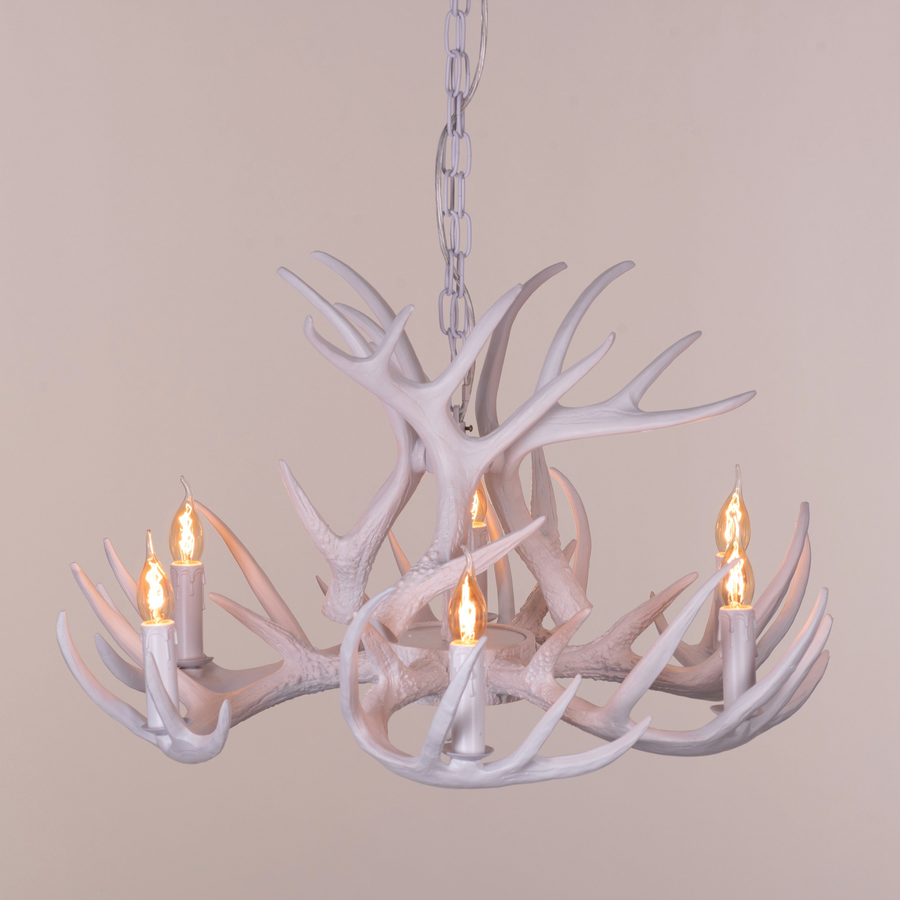 White Christmas Antler Chandelier