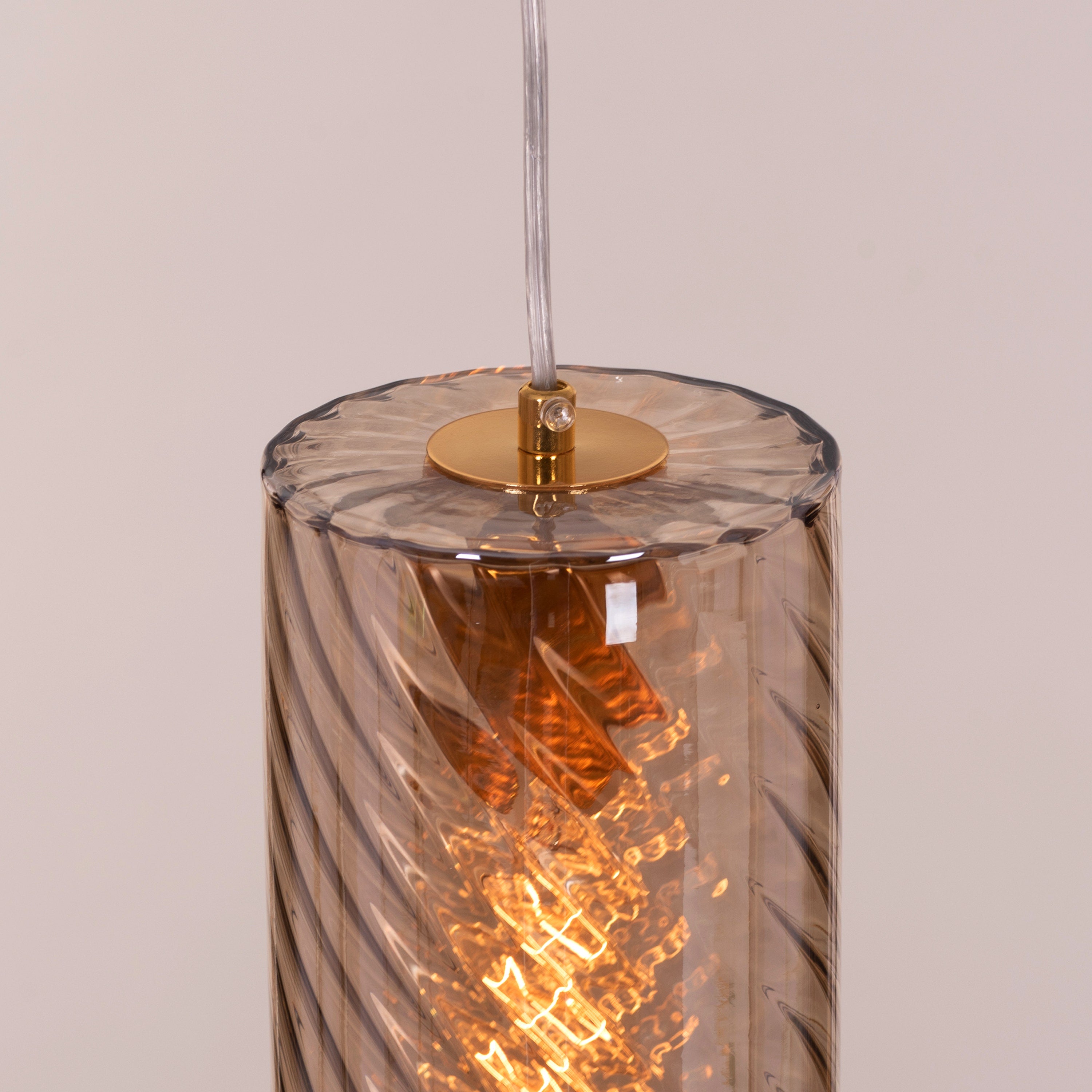 No Words (Amber) Textured Glass Pendant Light
