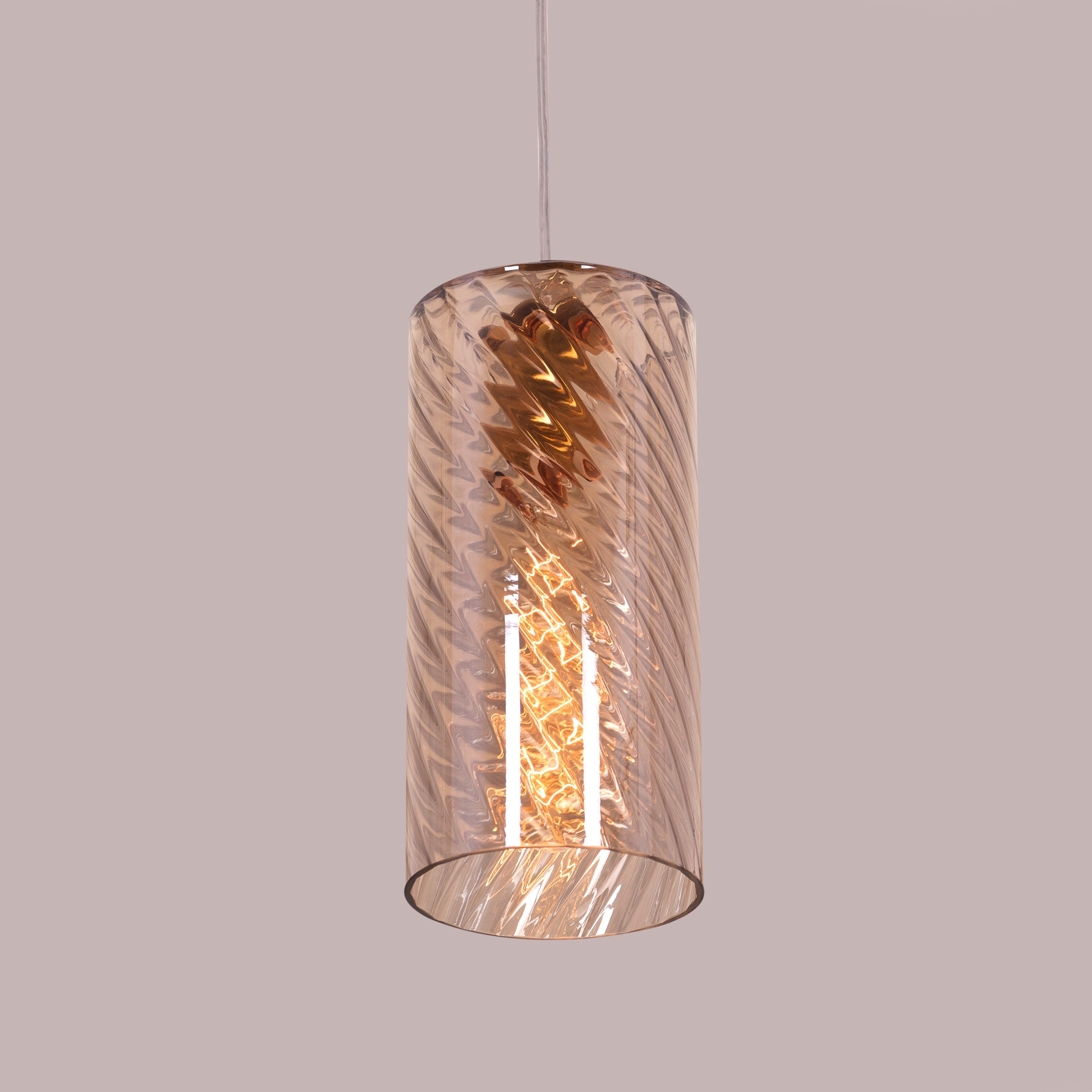 No Words (Amber) Textured Glass Pendant Light