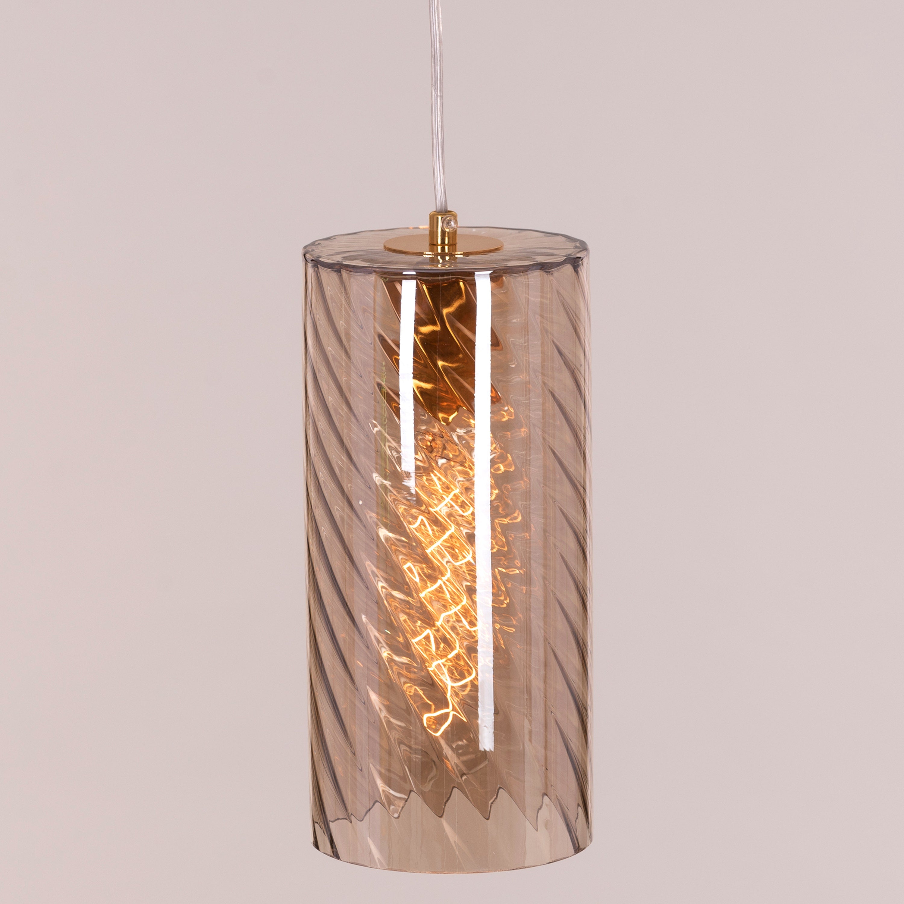 No Words (Amber) Textured Glass Pendant Light