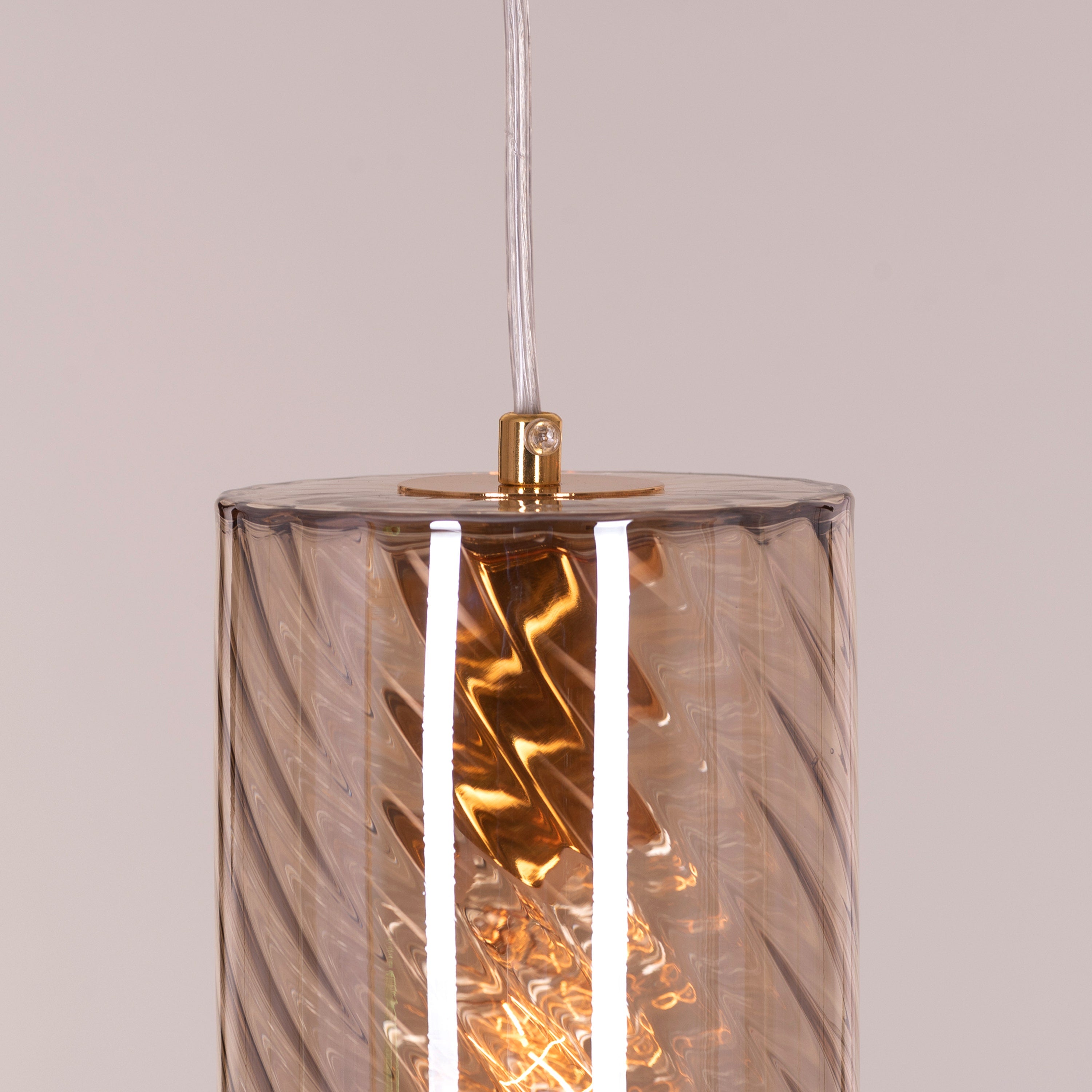 No Words (Amber) Textured Glass Pendant Light