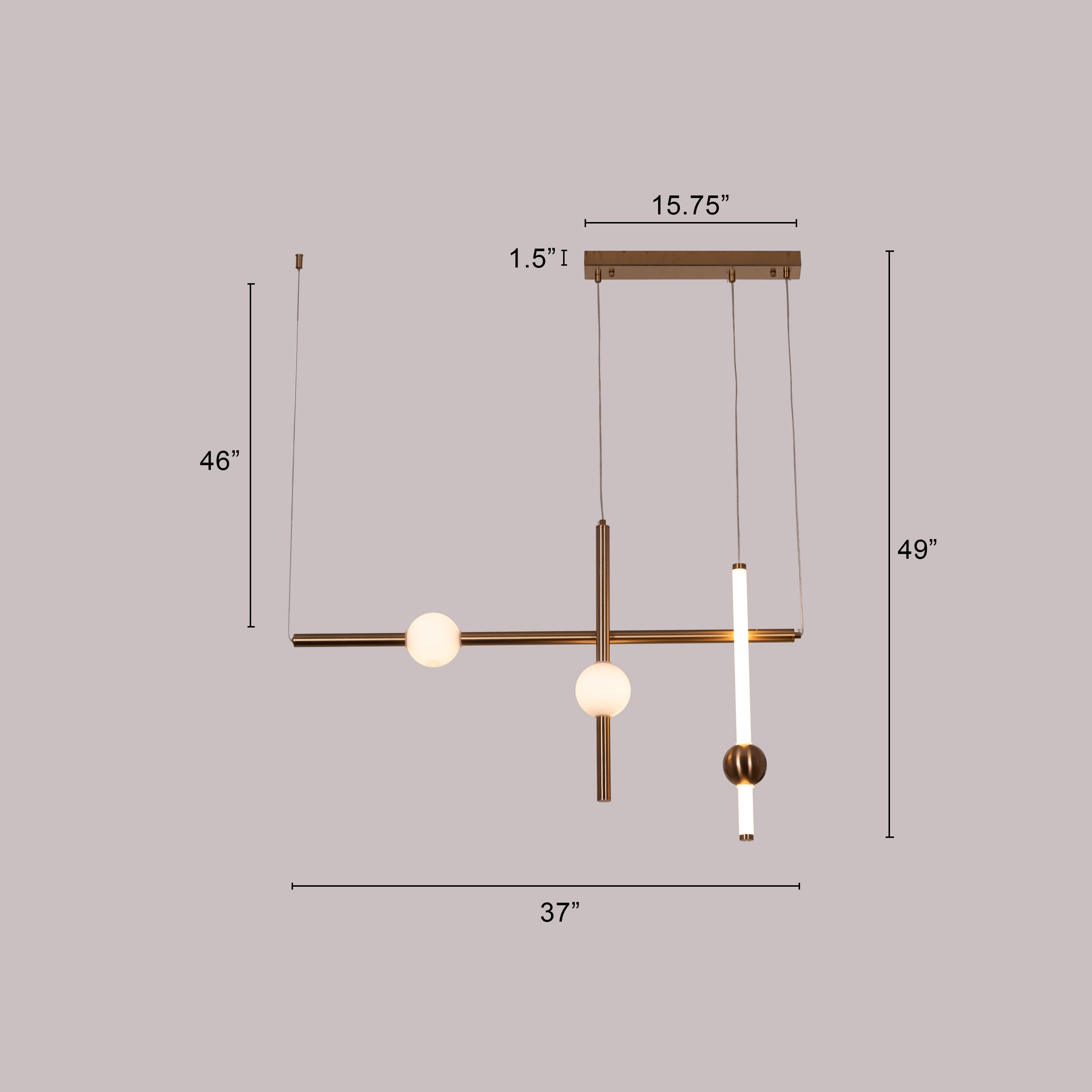 Sweet Dreams (Large, Gold, 3 Colour Built-In-LED) Chandelier