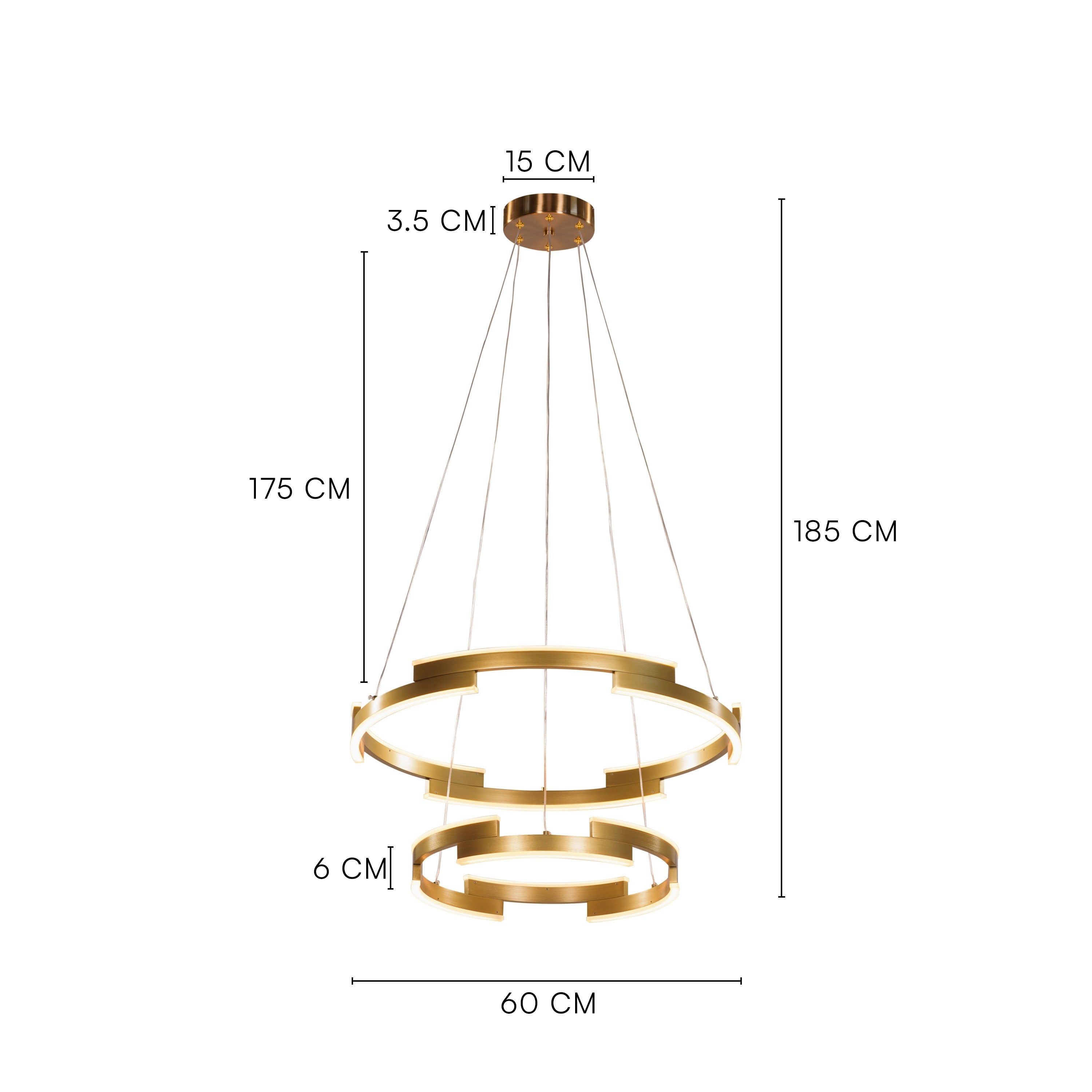 Bring A Friend (Medium, Gold, Dimmable LED with Remote Control) Chandelier