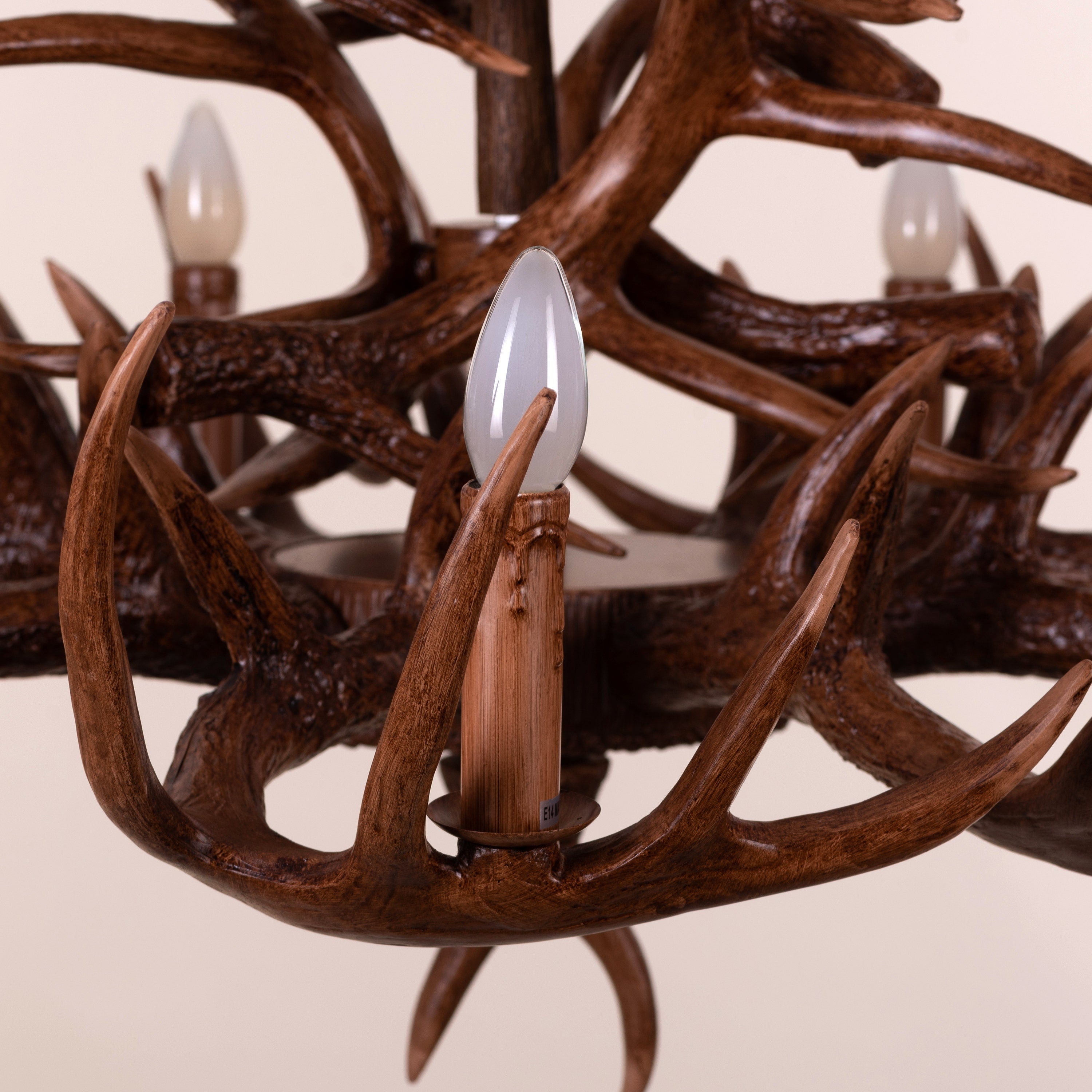 Ski Apres (Large, Brown) Antler Chandelier