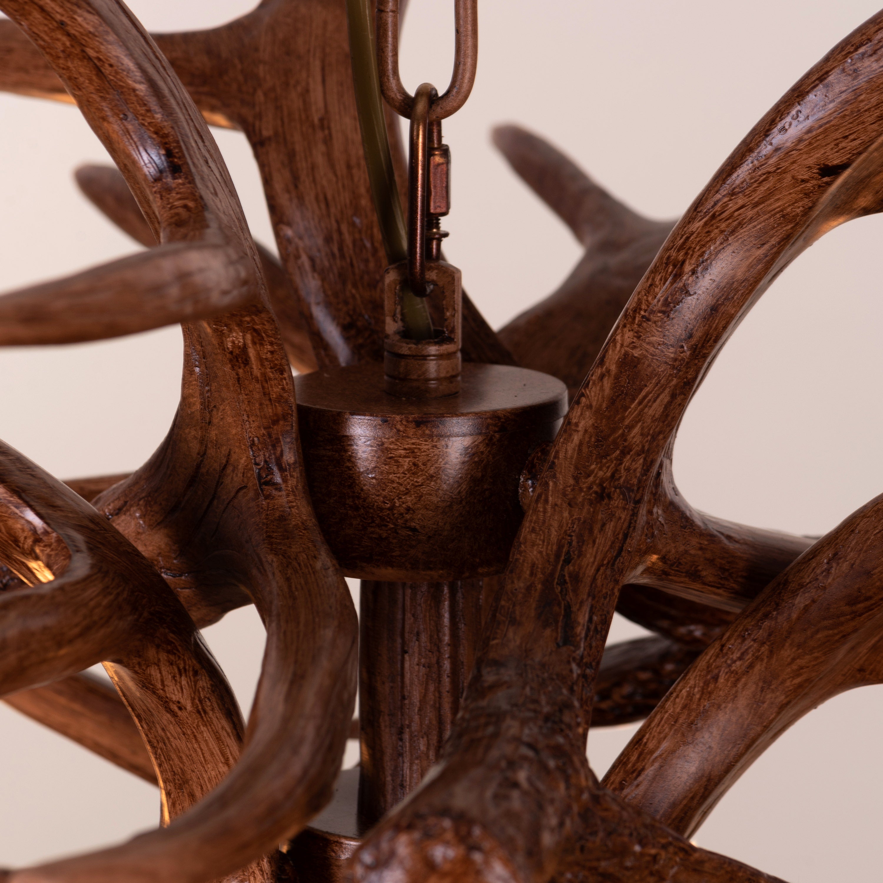 Ski Apres (Large, Brown) Antler Chandelier