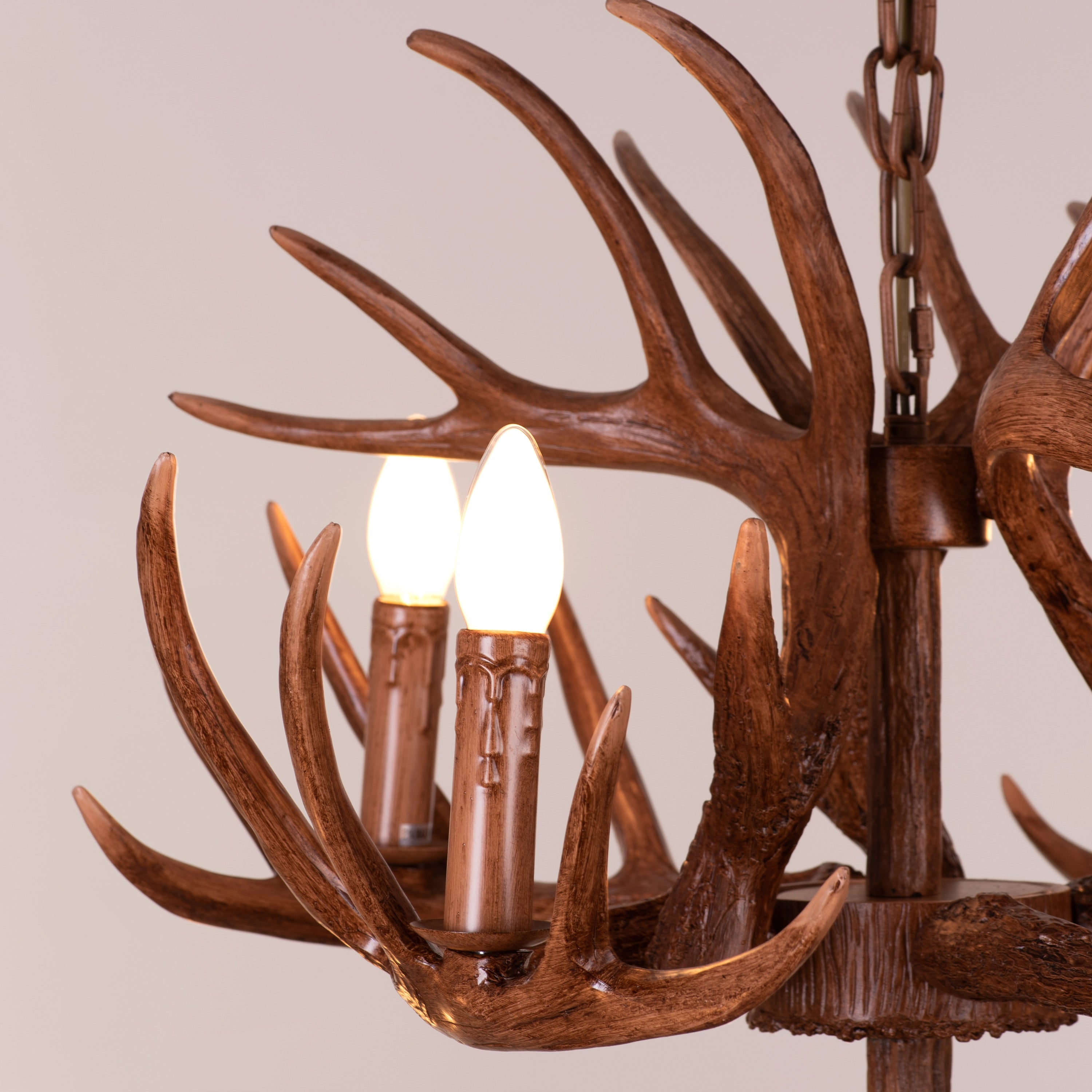 Ski Season (Large, Brown) Antler Chandelier