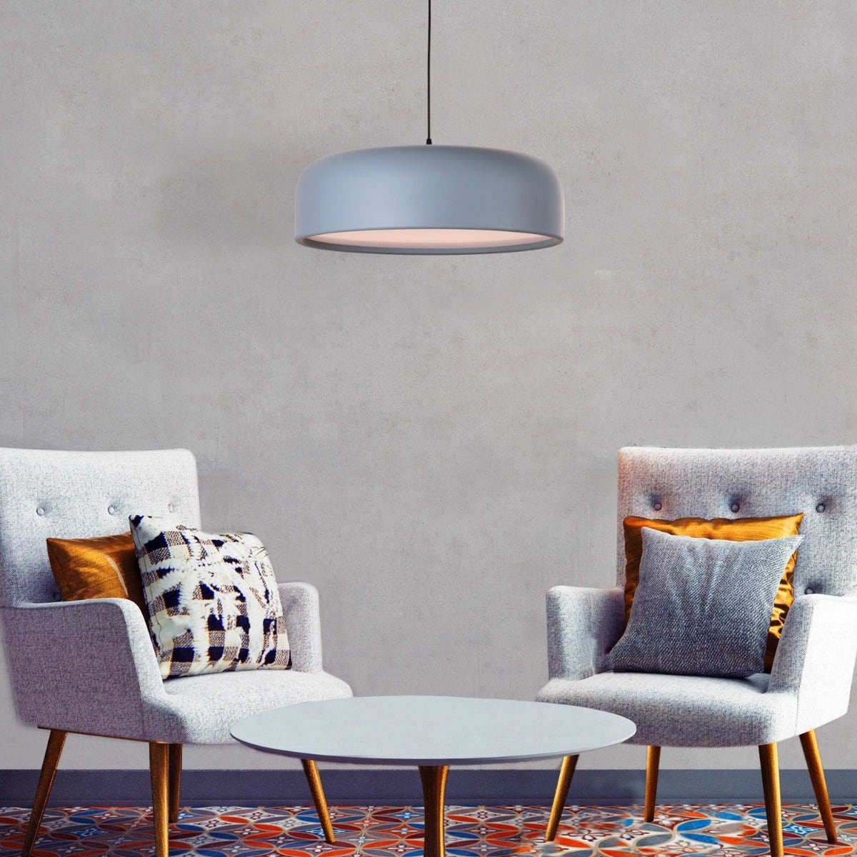 Artistic (24", Grey, Smart LED) Pendant Light (3 Smart LED Bulbs Included)