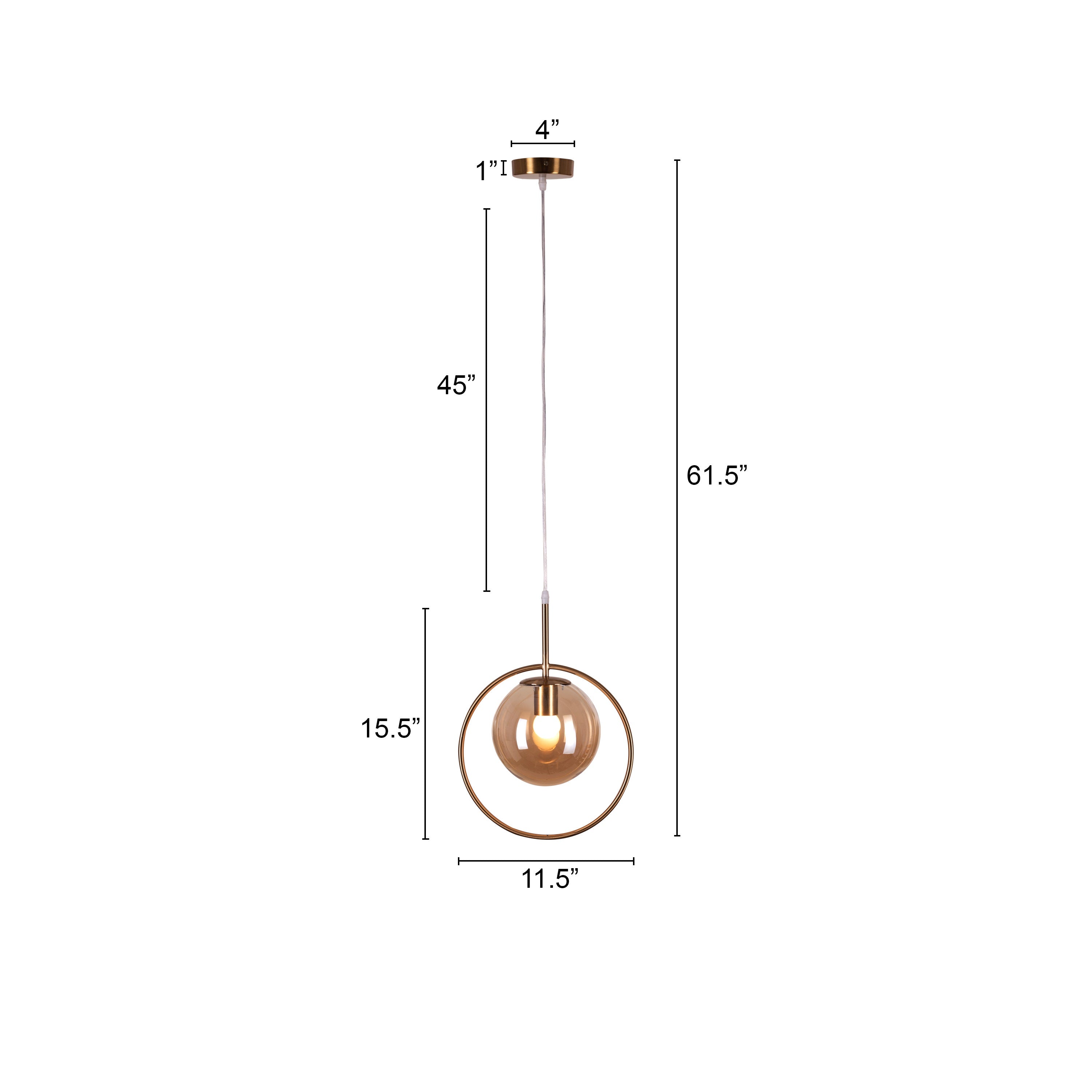 August Night (Amber) Clear Glass Pendant Light