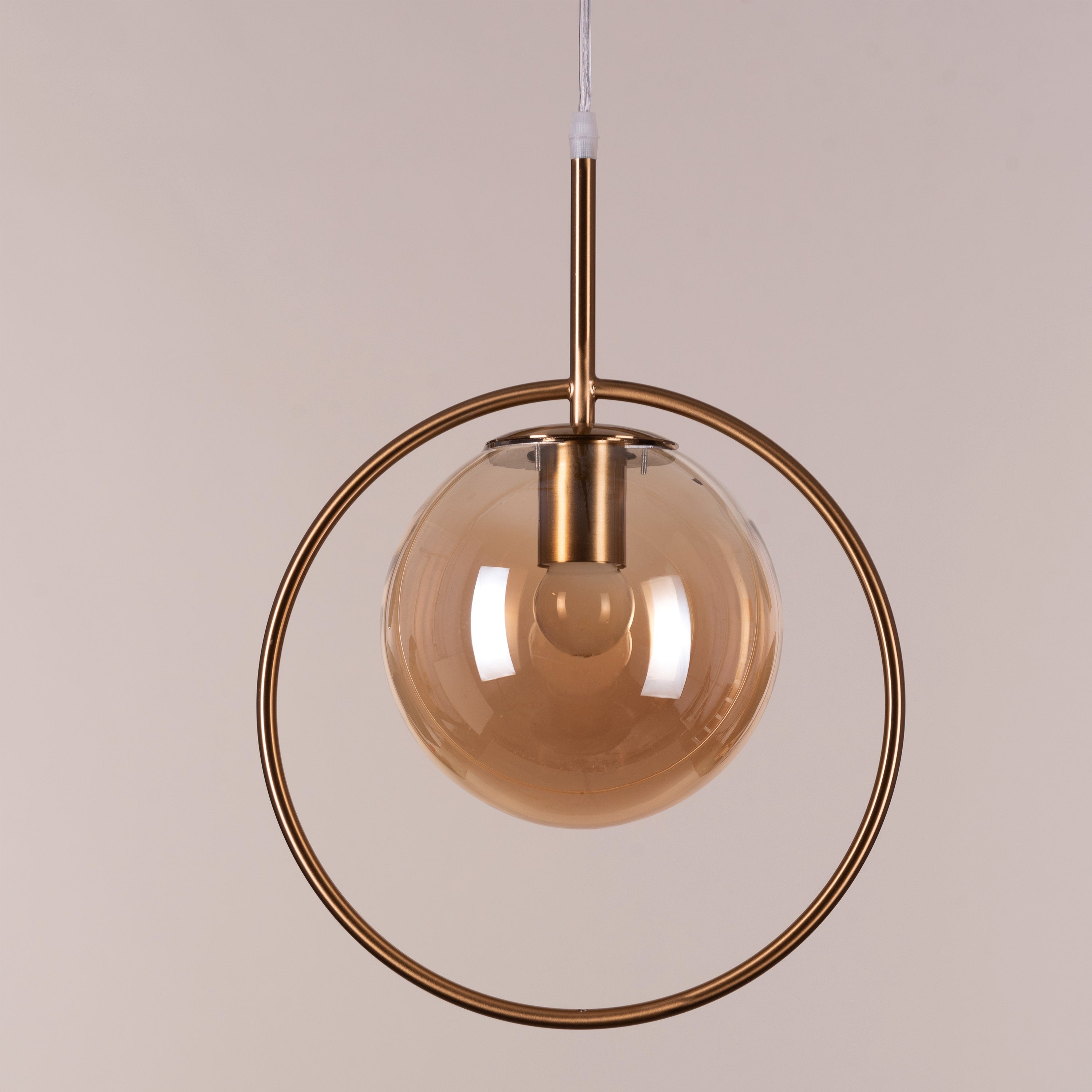 August Night (Amber) Clear Glass Pendant Light