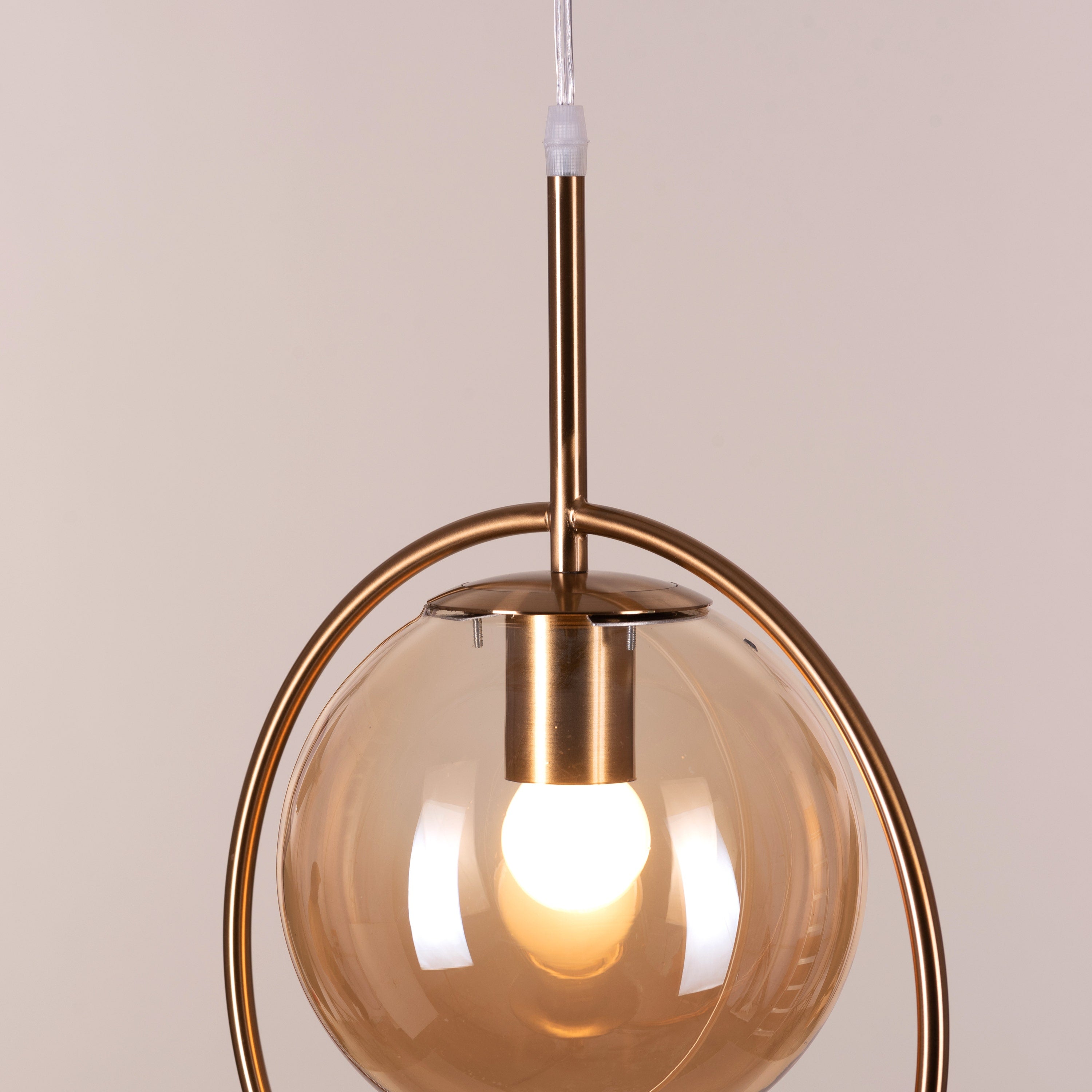 August Night (Amber) Clear Glass Pendant Light