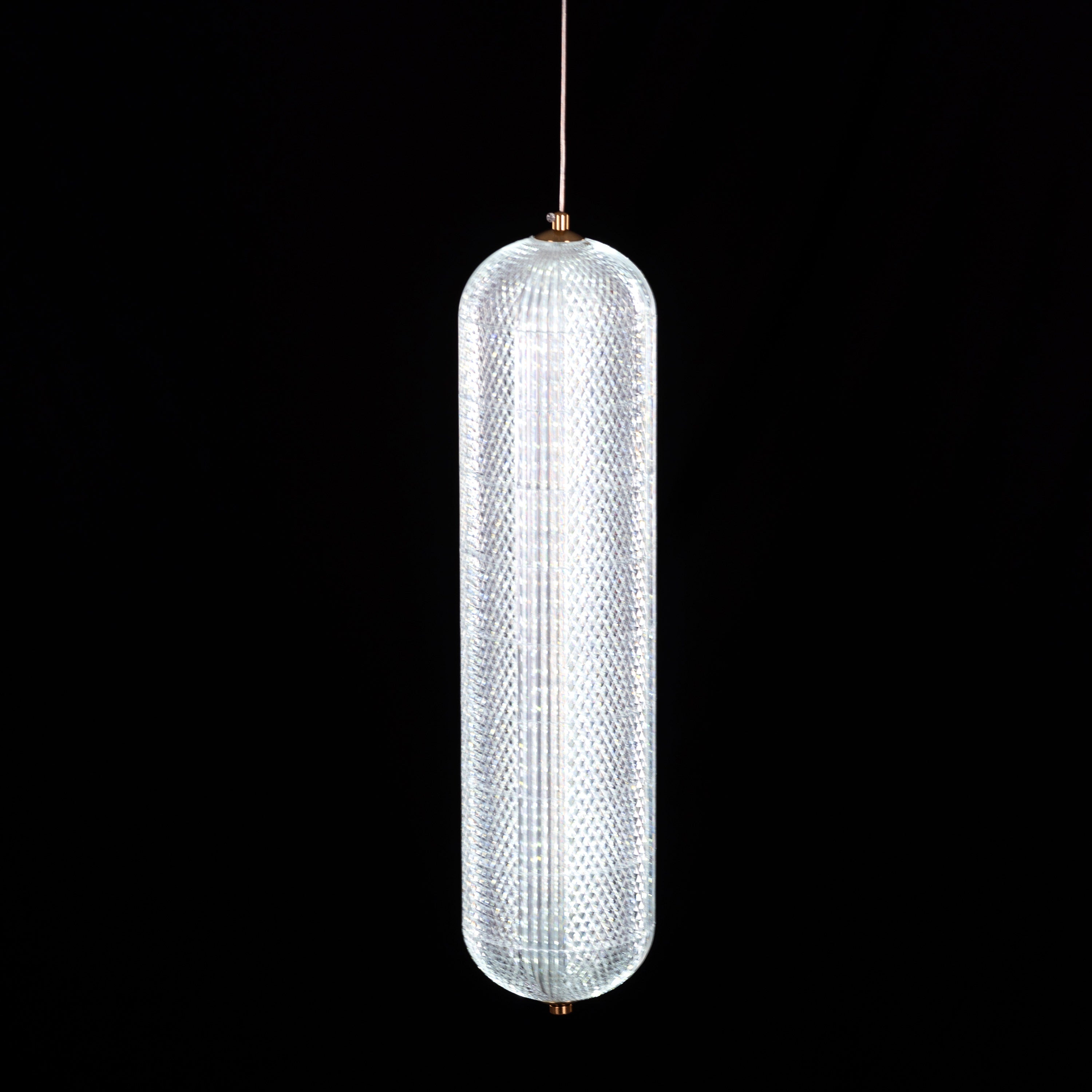 Yellow Diamond (Medium, Dimmable LED with Remote Control) Acrylic Textured Pendant Light
