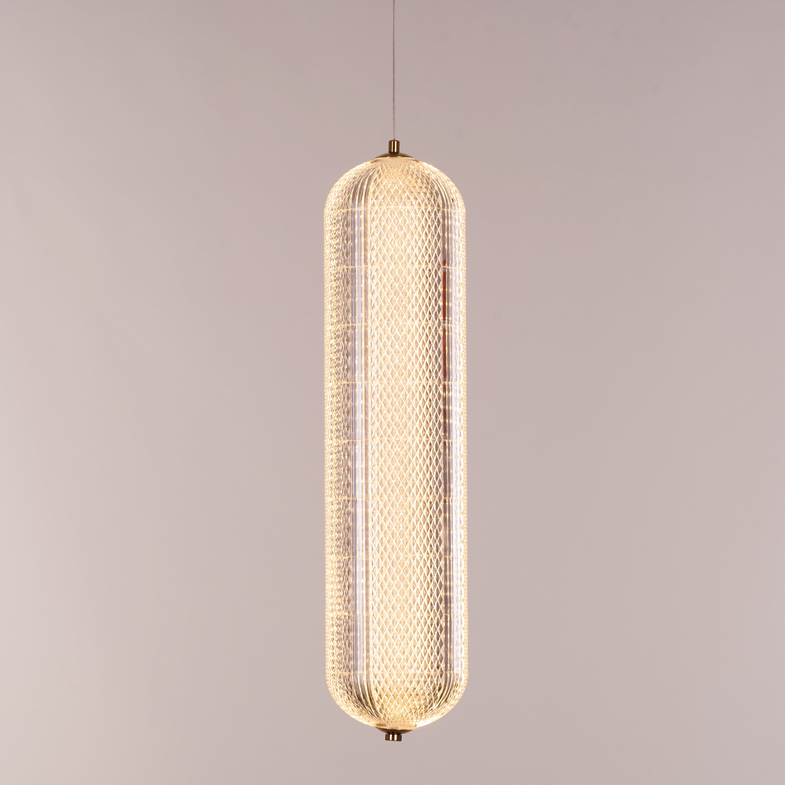 Yellow Diamond (Medium, Dimmable LED with Remote Control) Acrylic Textured Pendant Light