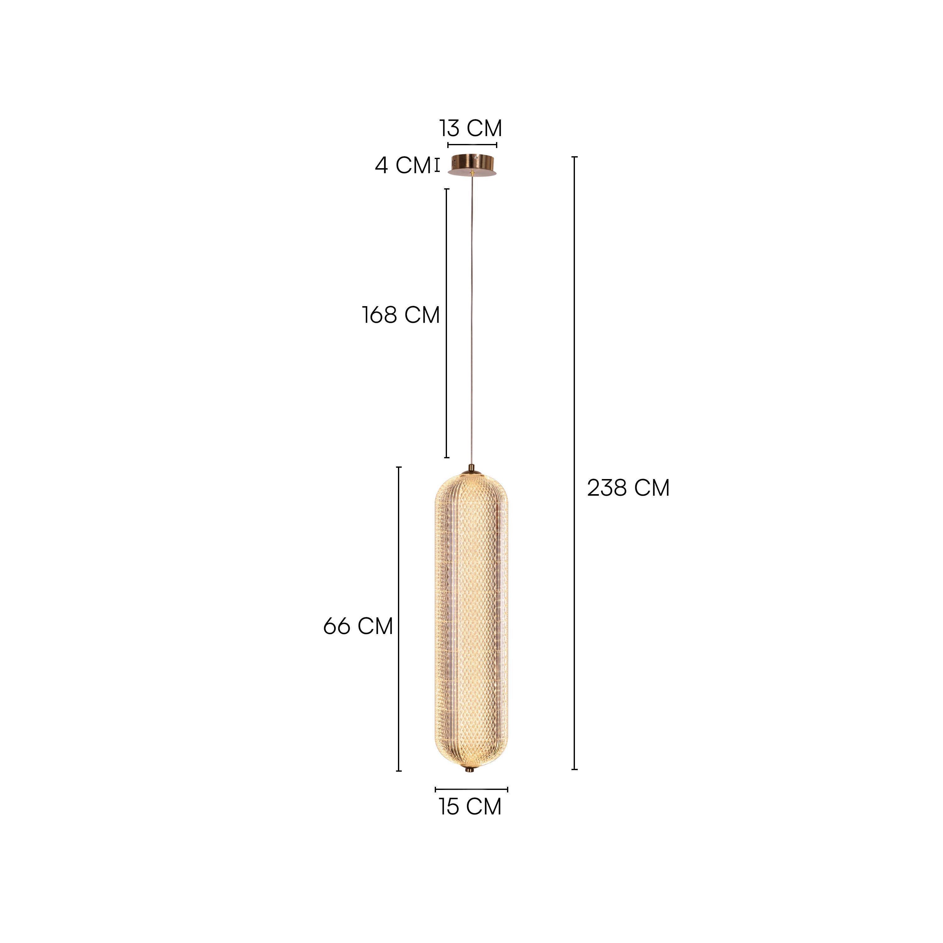 Yellow Diamond (Medium, Dimmable LED with Remote Control) Acrylic Textured Pendant Light