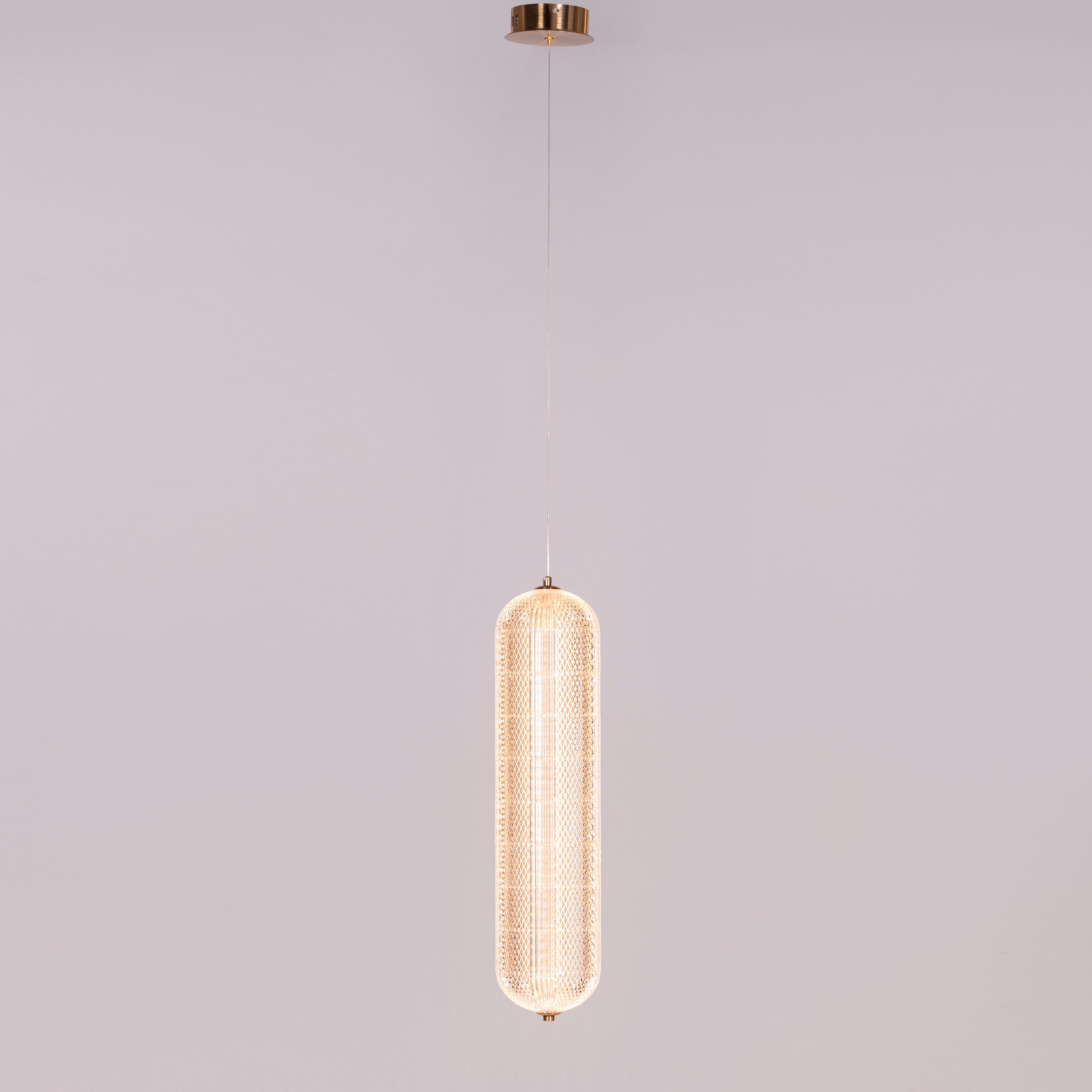 Yellow Diamond (Medium, Dimmable LED with Remote Control) Acrylic Textured Pendant Light