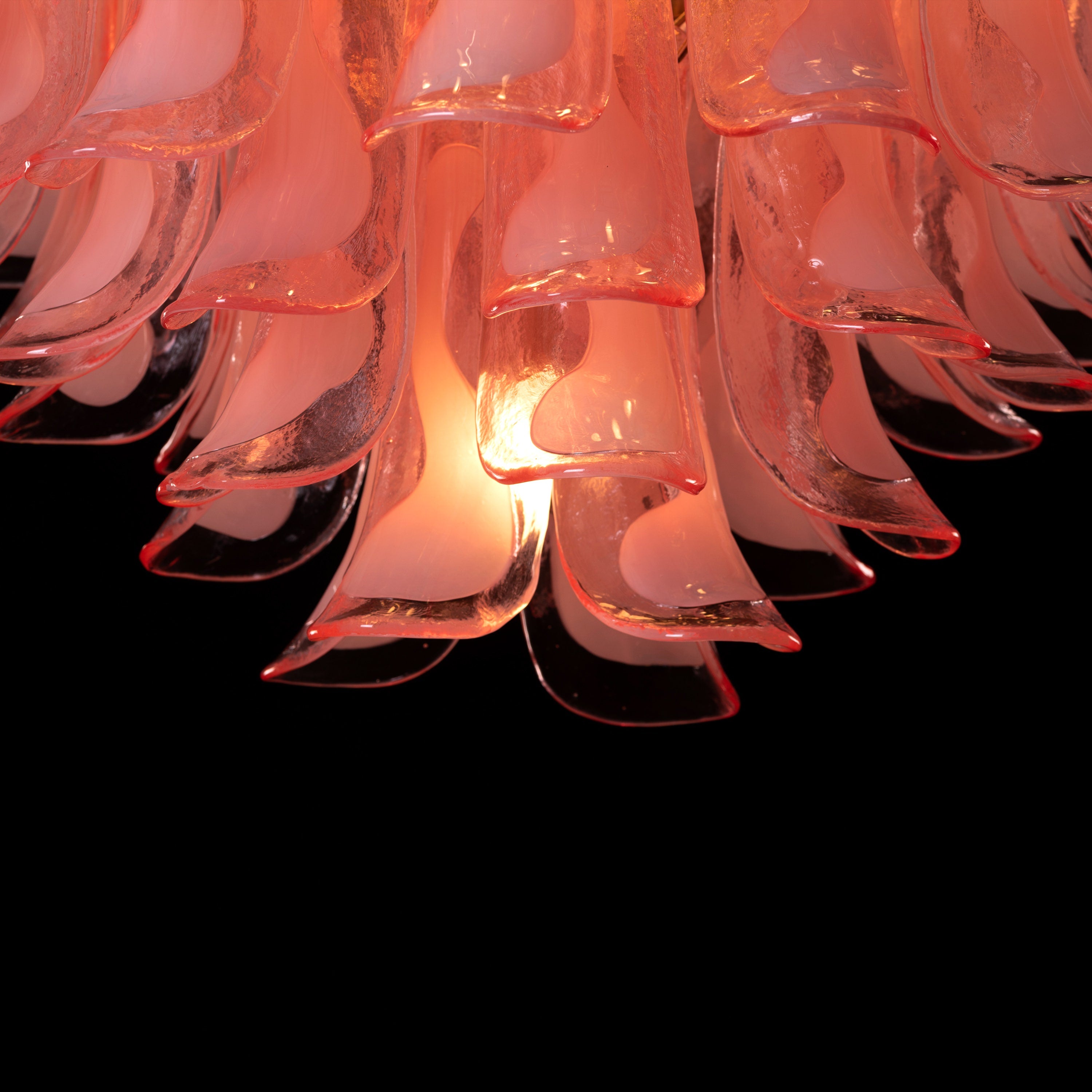 Somewhere In Barcelona (Large, Pink, White) Tinted Glass Chandelier