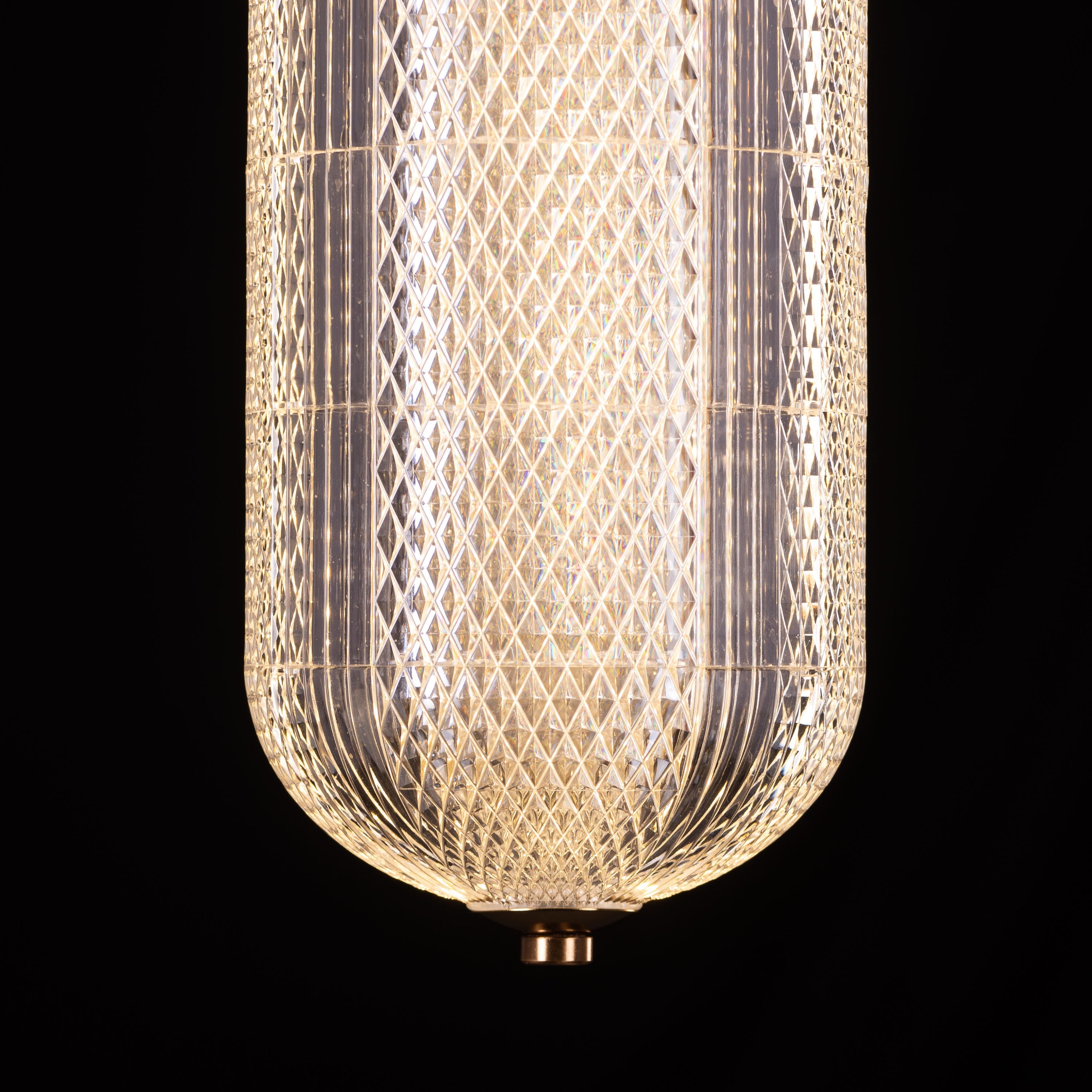 Yellow Diamond (Small, Dimmable LED with Remote Control) Acrylic Textured Pendant Light