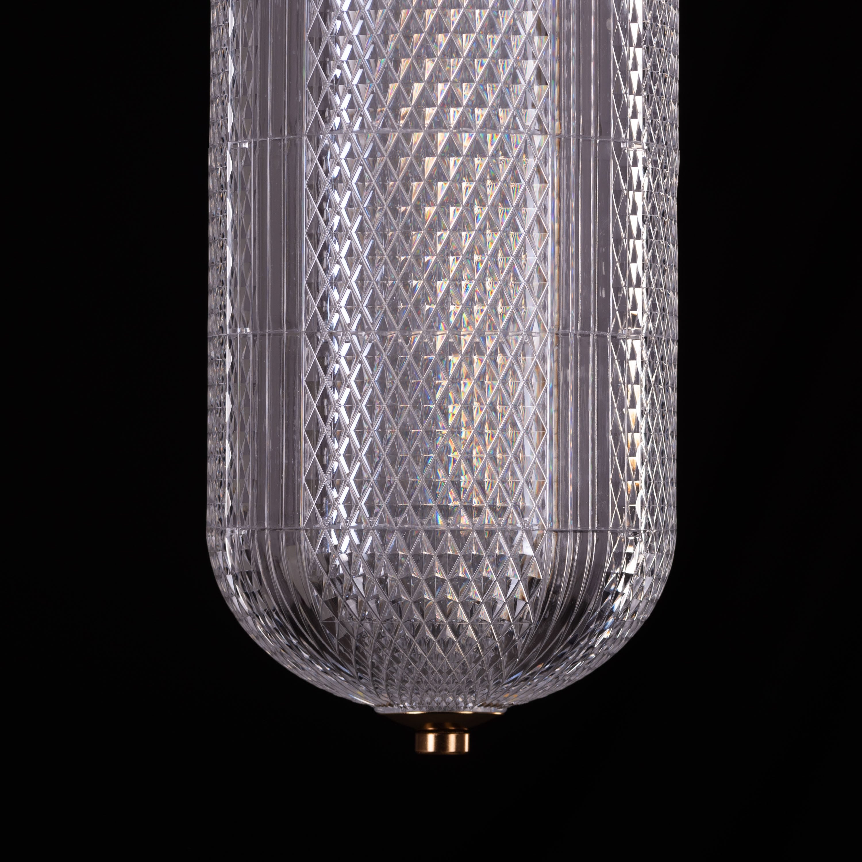 Yellow Diamond (Small, Dimmable LED with Remote Control) Acrylic Textured Pendant Light