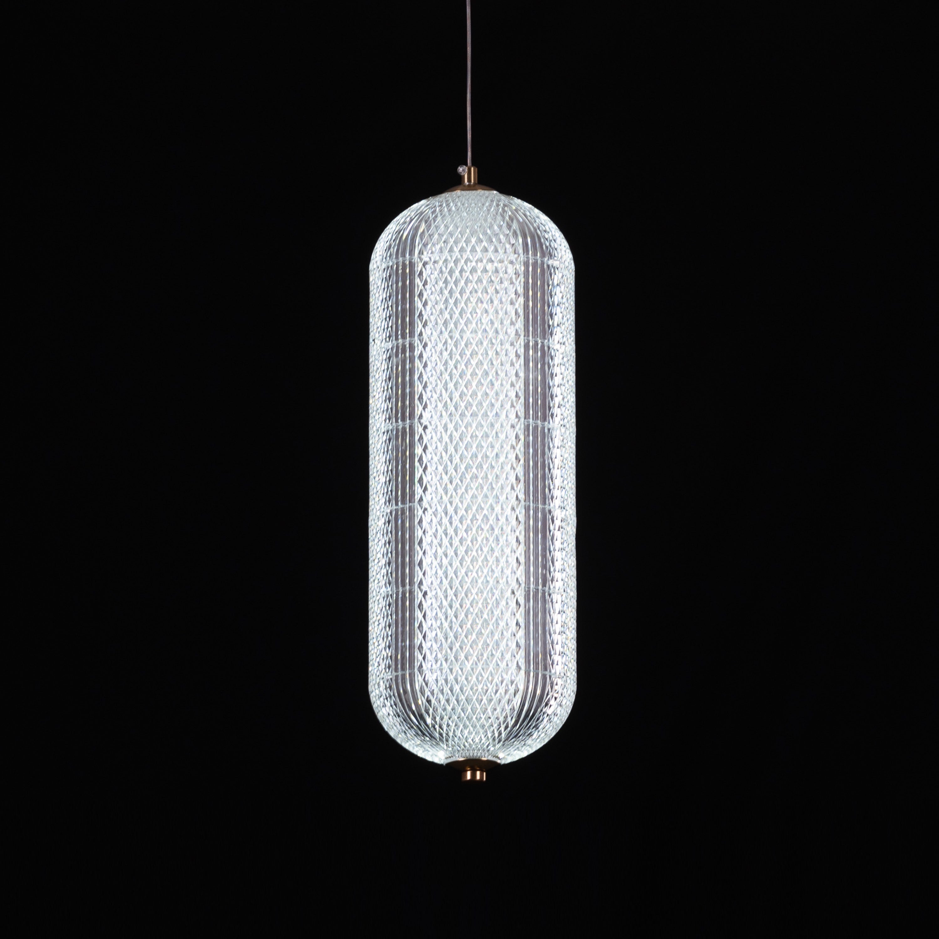 Yellow Diamond (Small, Dimmable LED with Remote Control) Acrylic Textured Pendant Light