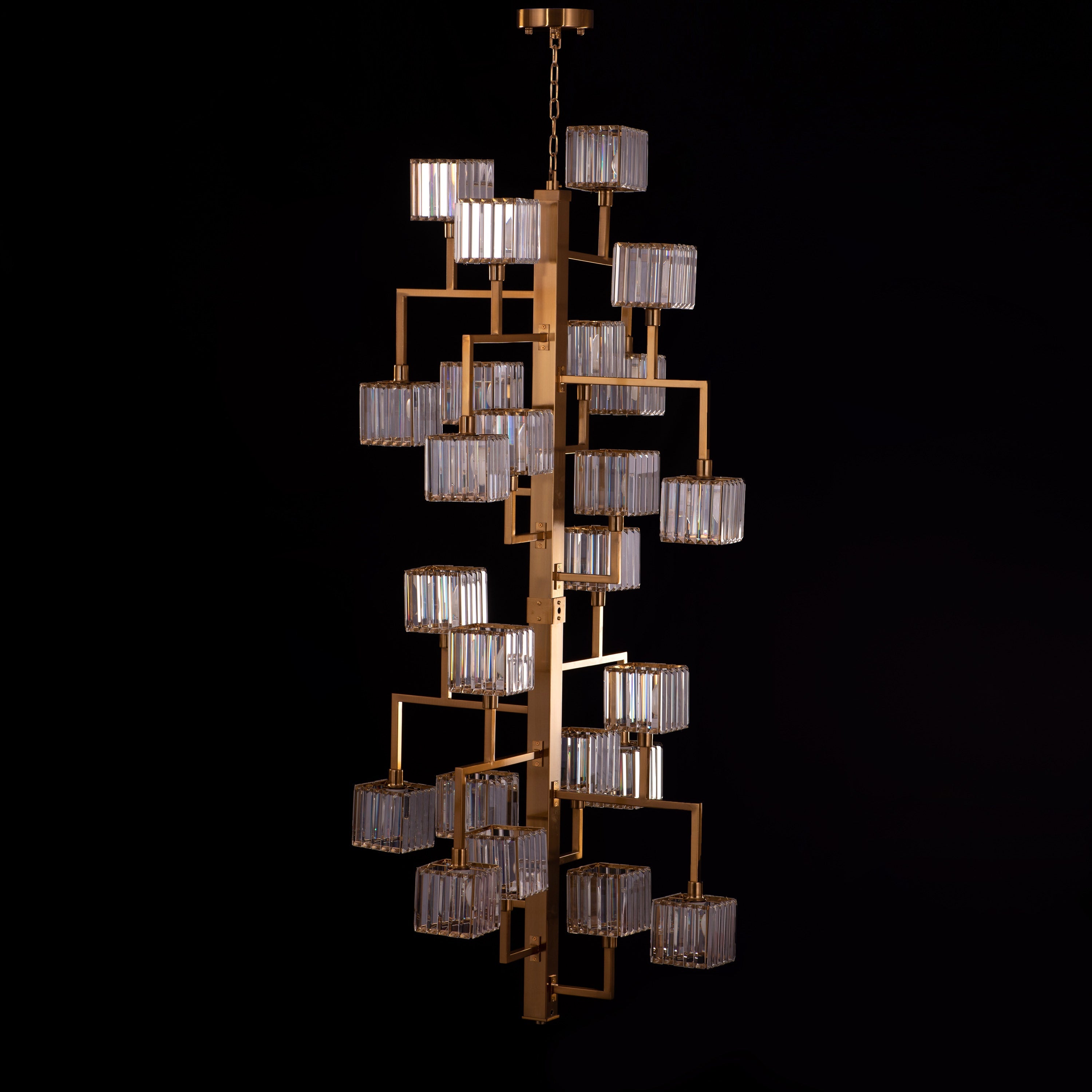 Watch The Throne (Large, Vertical, Gold) Crystal Chandelier