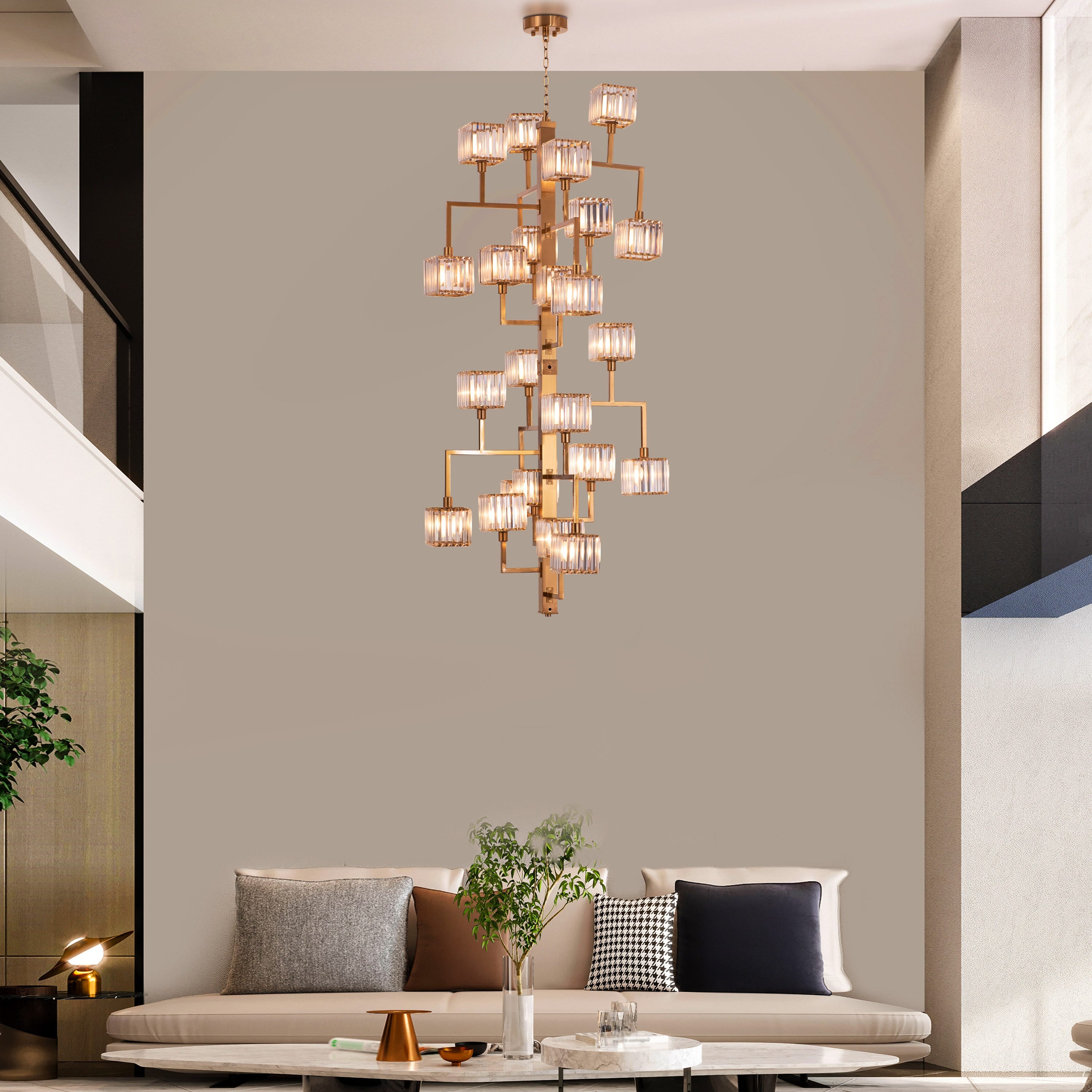 Watch The Throne (Large, Vertical, Gold) Crystal Chandelier