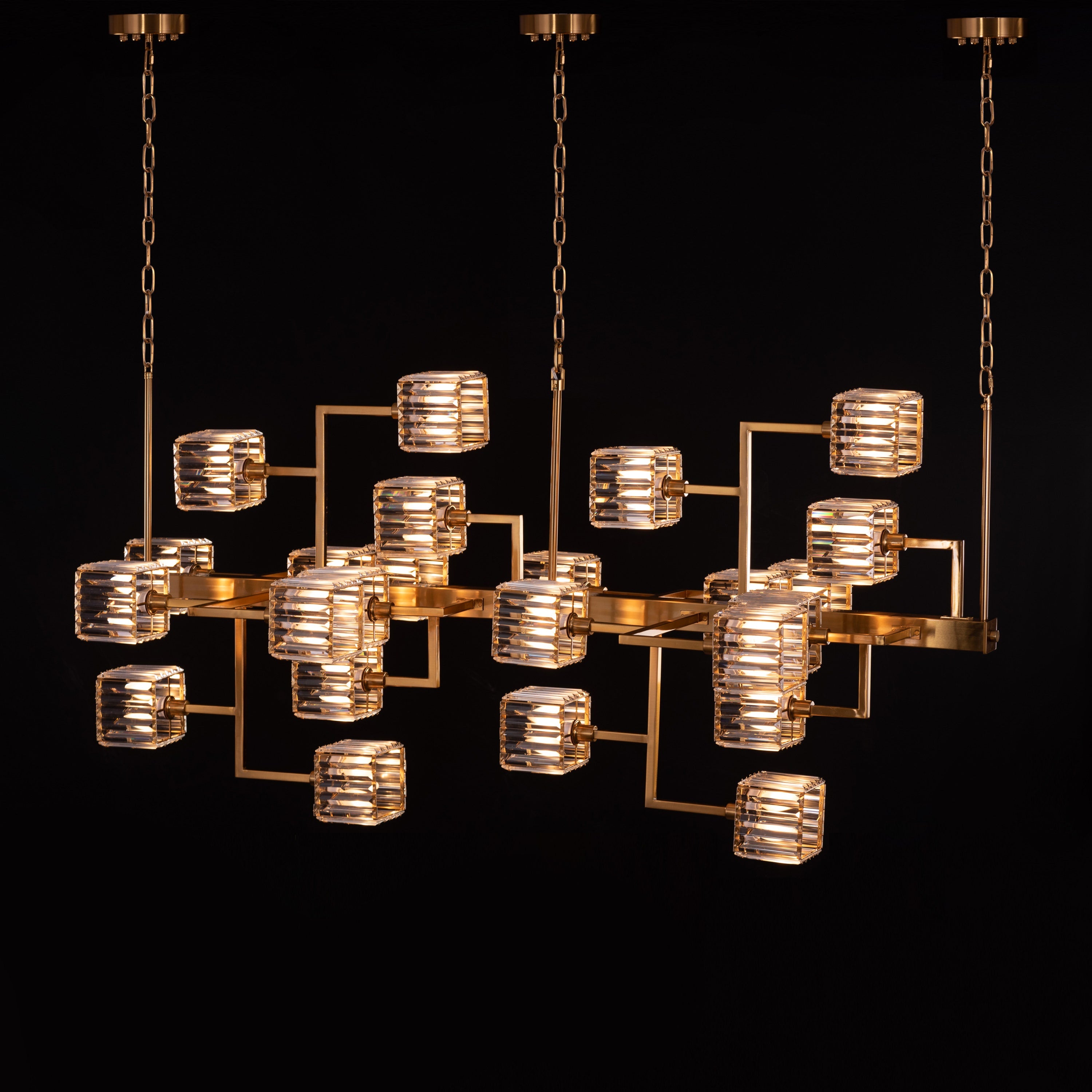 Watch The Throne (Large, Horizontal, Gold) Crystal Chandelier