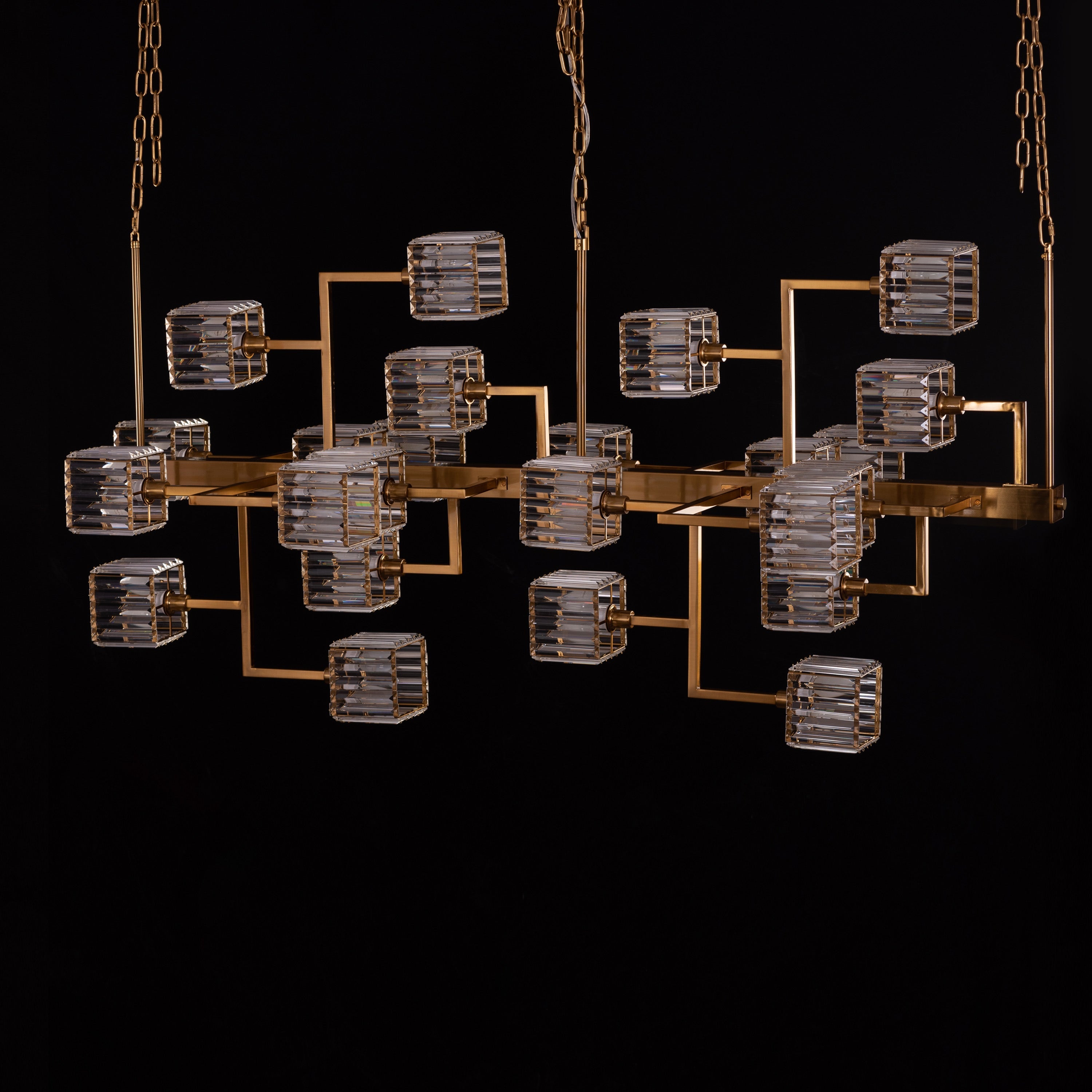 Watch The Throne (Large, Horizontal, Gold) Crystal Chandelier