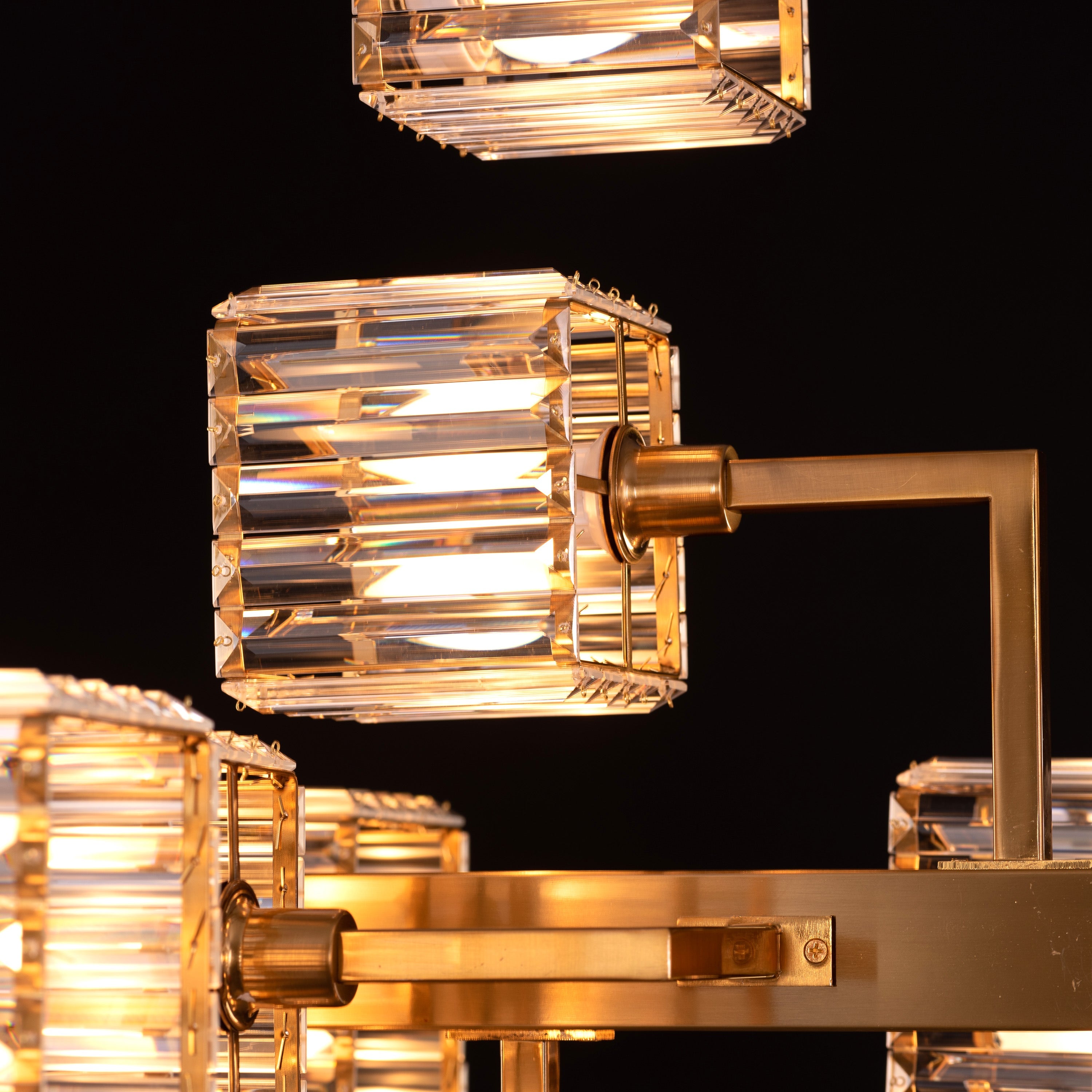 Watch The Throne (Large, Horizontal, Gold) Crystal Chandelier