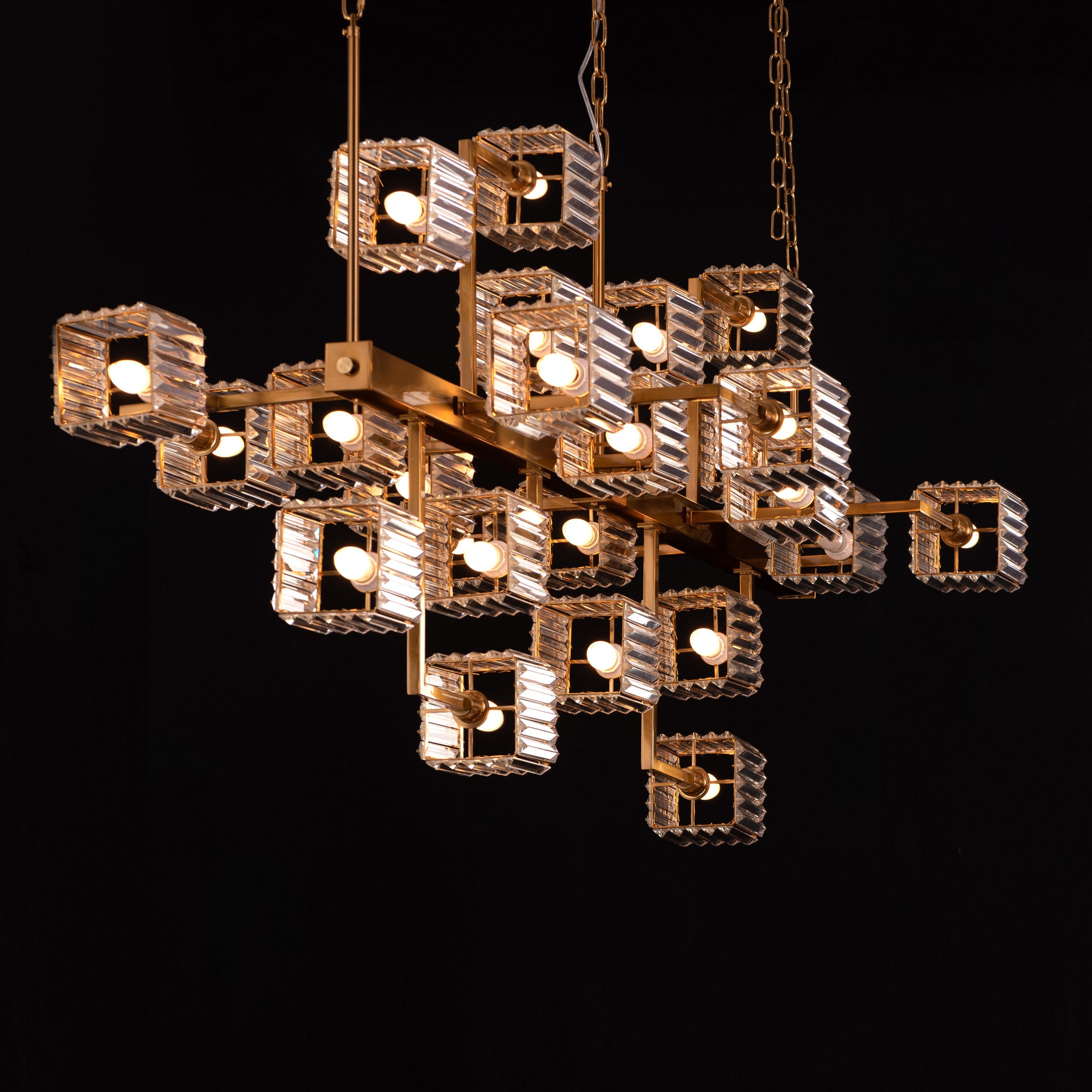 Watch The Throne (Large, Horizontal, Gold) Crystal Chandelier