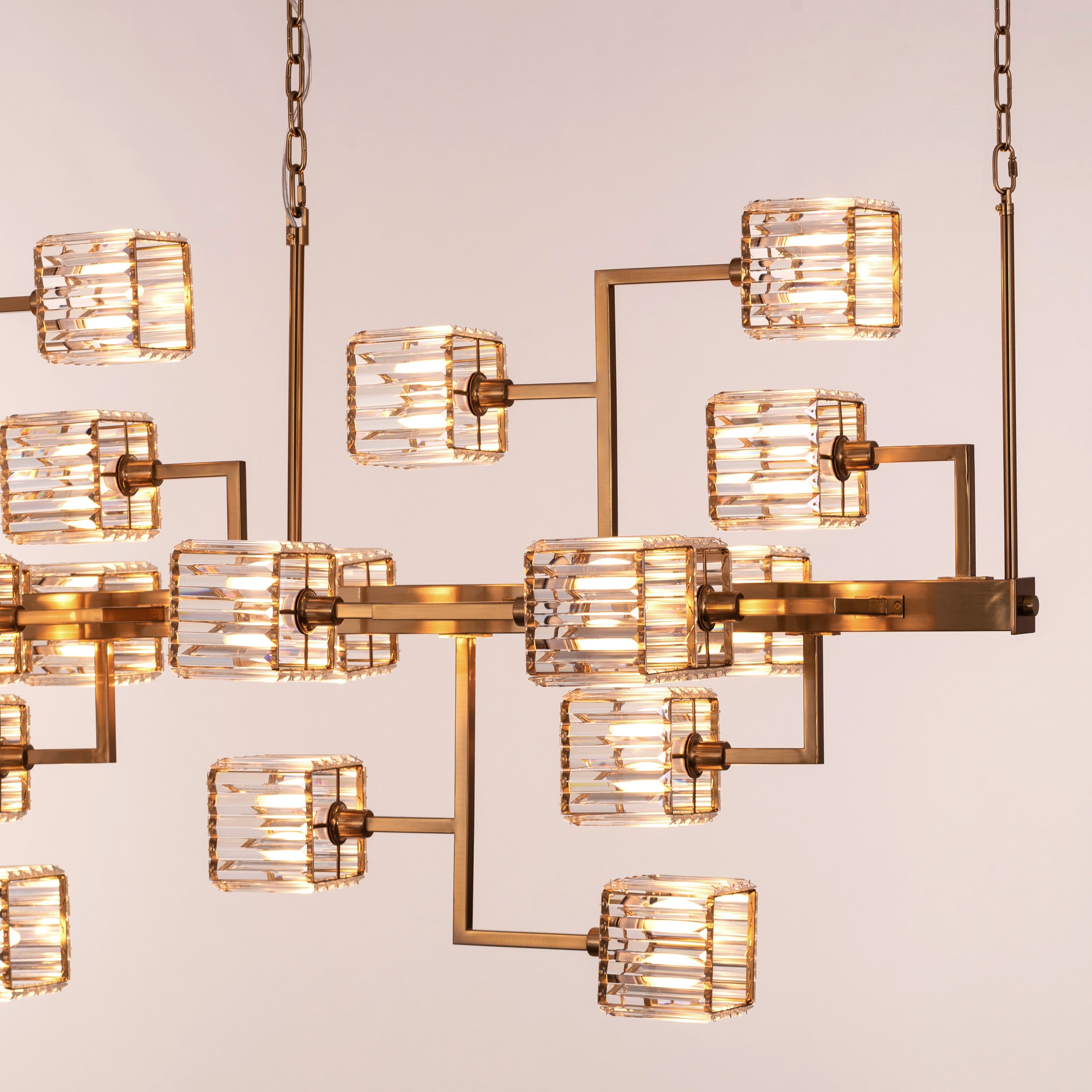 Watch The Throne (Large, Horizontal, Gold) Crystal Chandelier