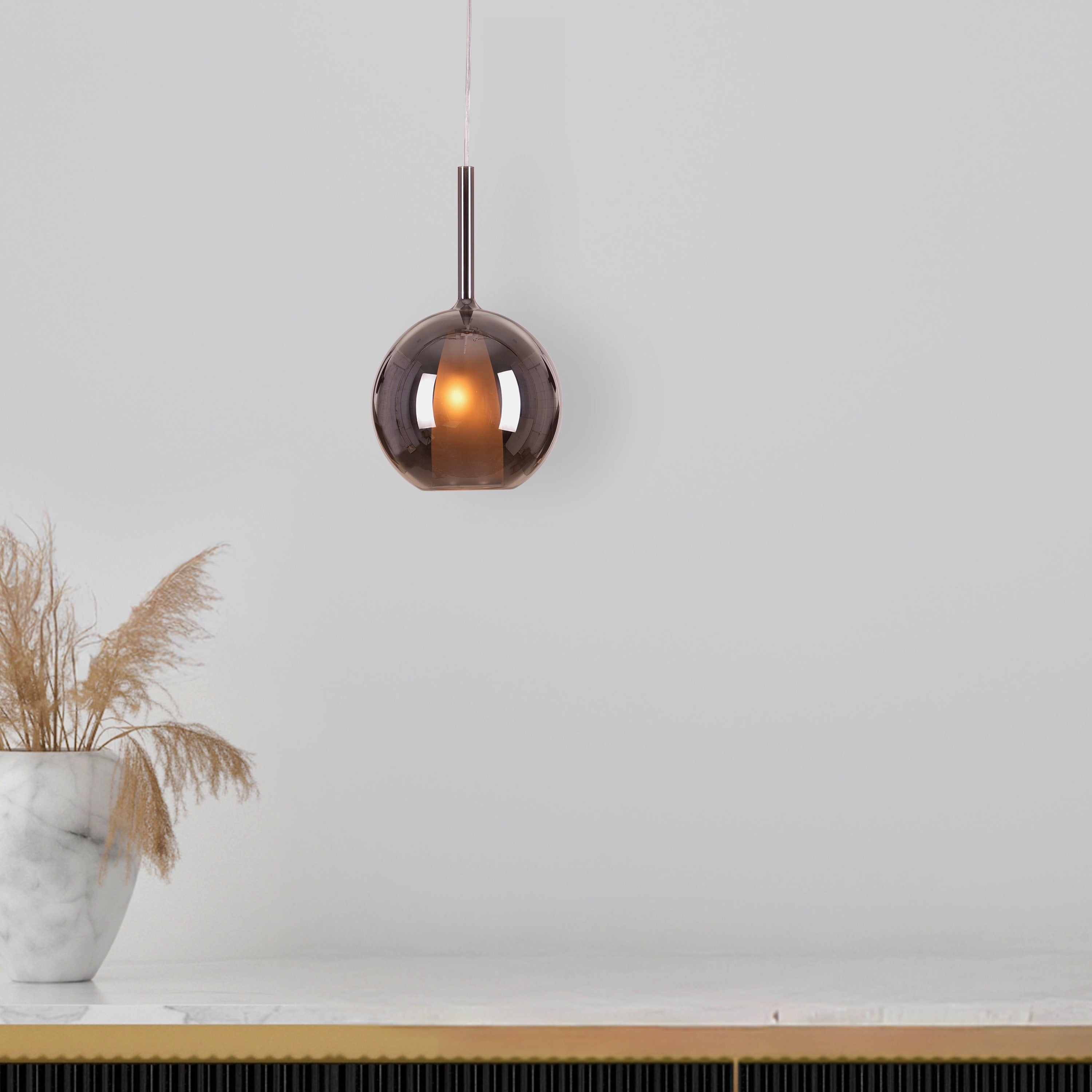 First Sign (Smokey Grey) Glass Pendant Light