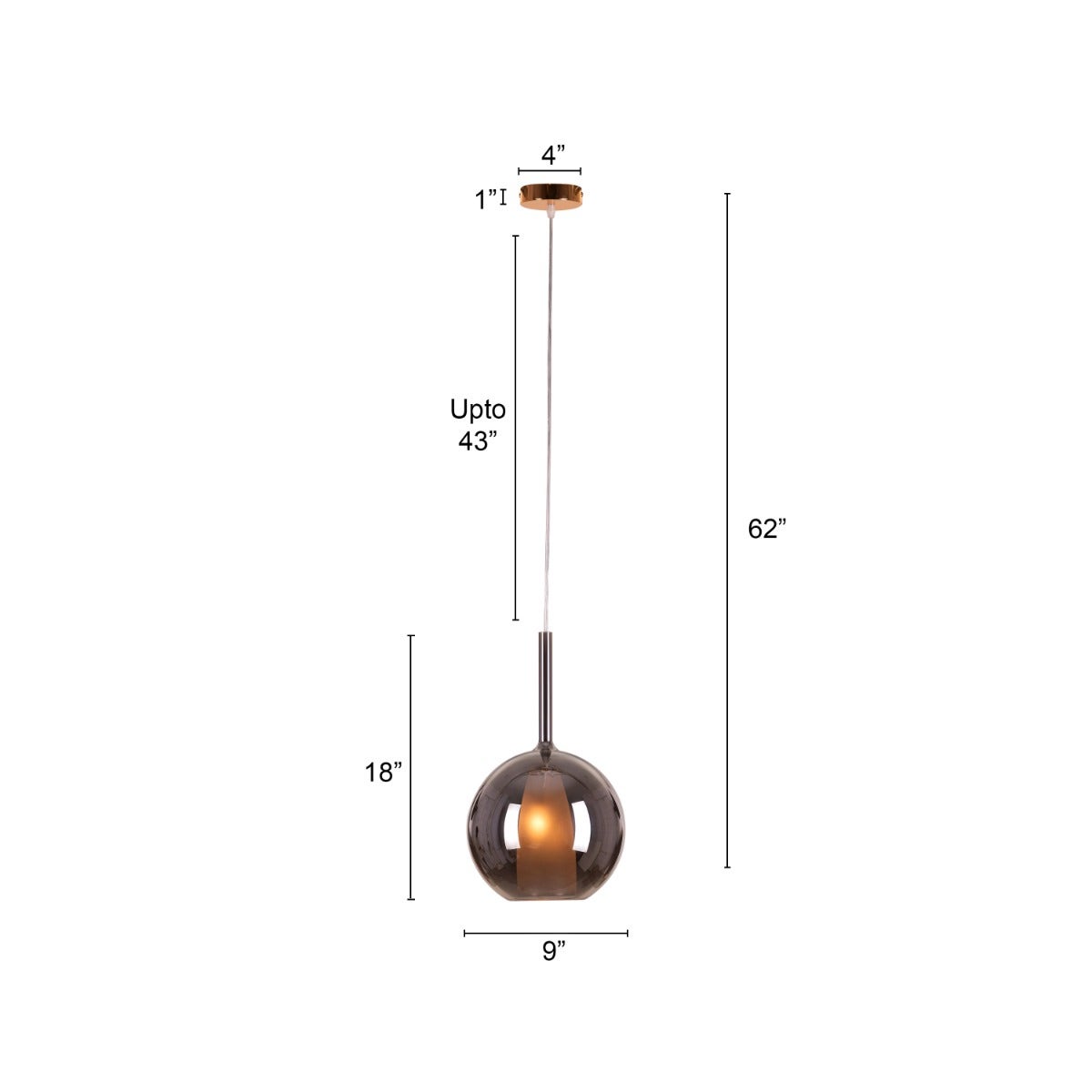 First Sign (Smokey Grey) Glass Pendant Light
