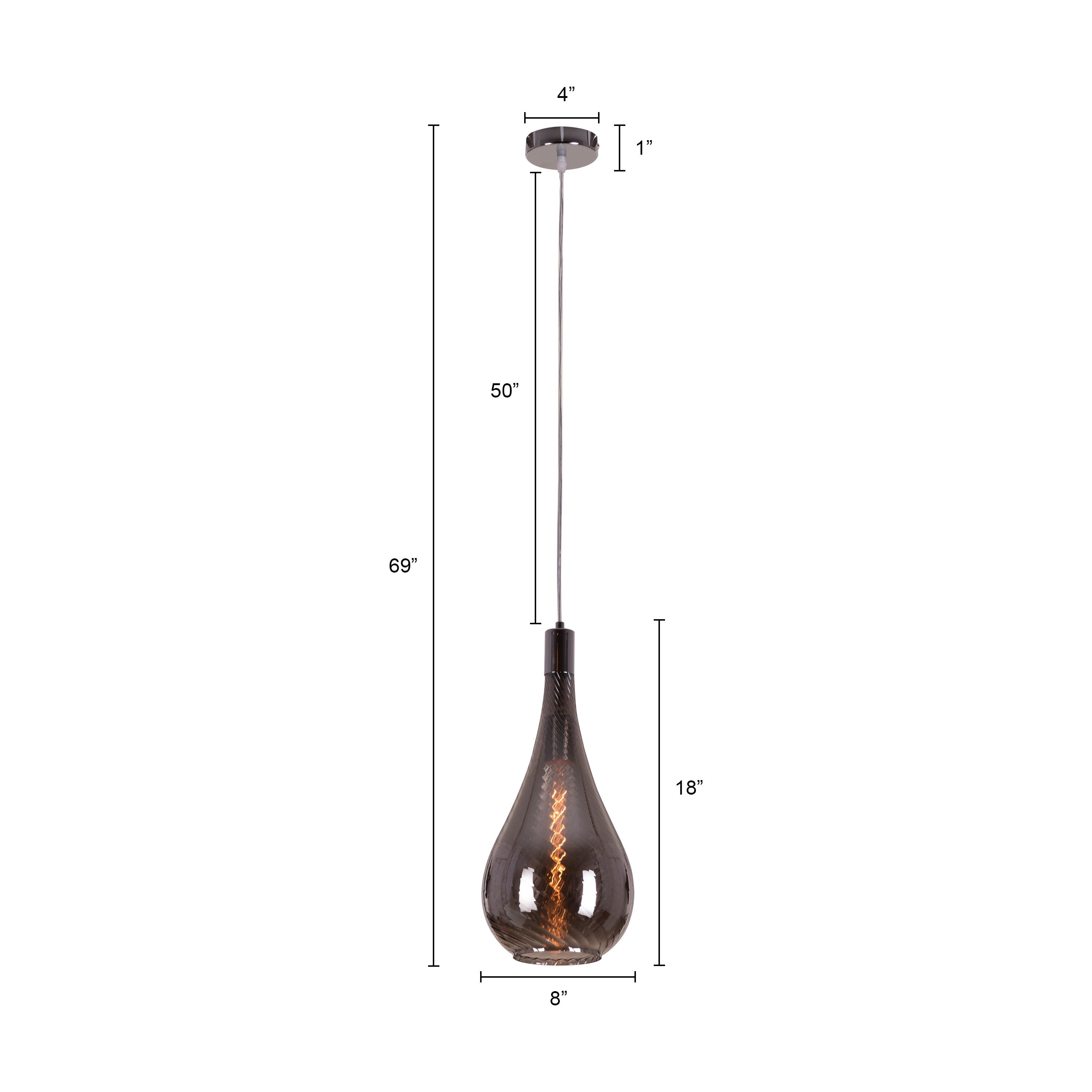 Keep My Love (Smokey Grey) Glass Pendant Light