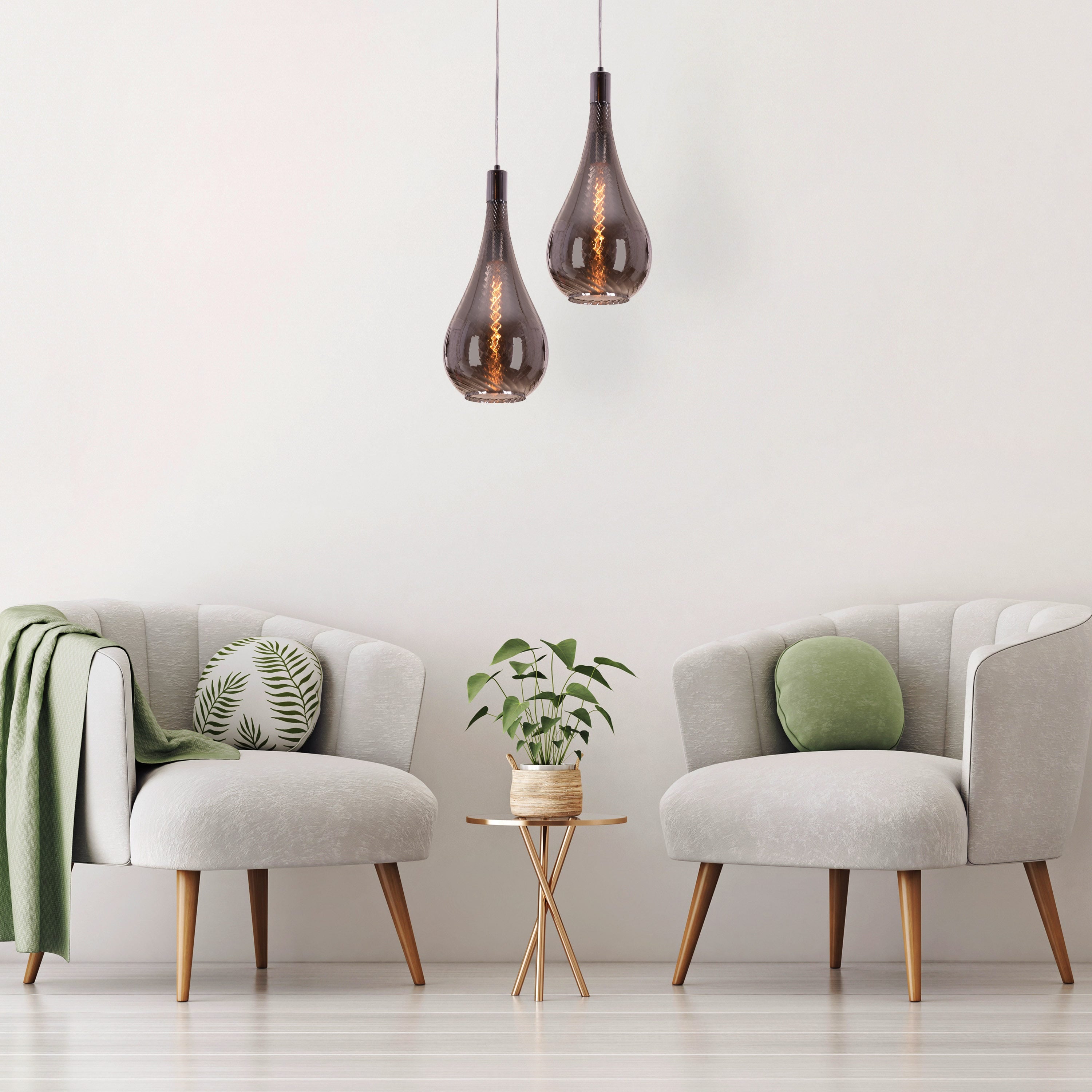 Keep My Love (Smokey Grey) Glass Pendant Light