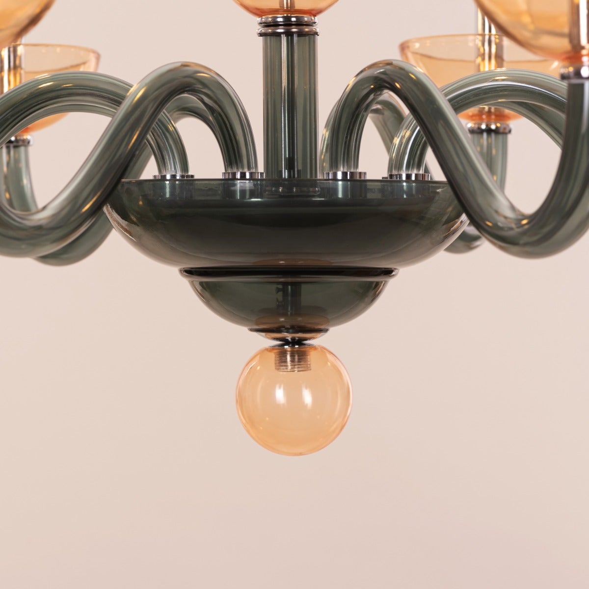 Steps Of Rome (Large, Green, Amber) Glass Chandelier