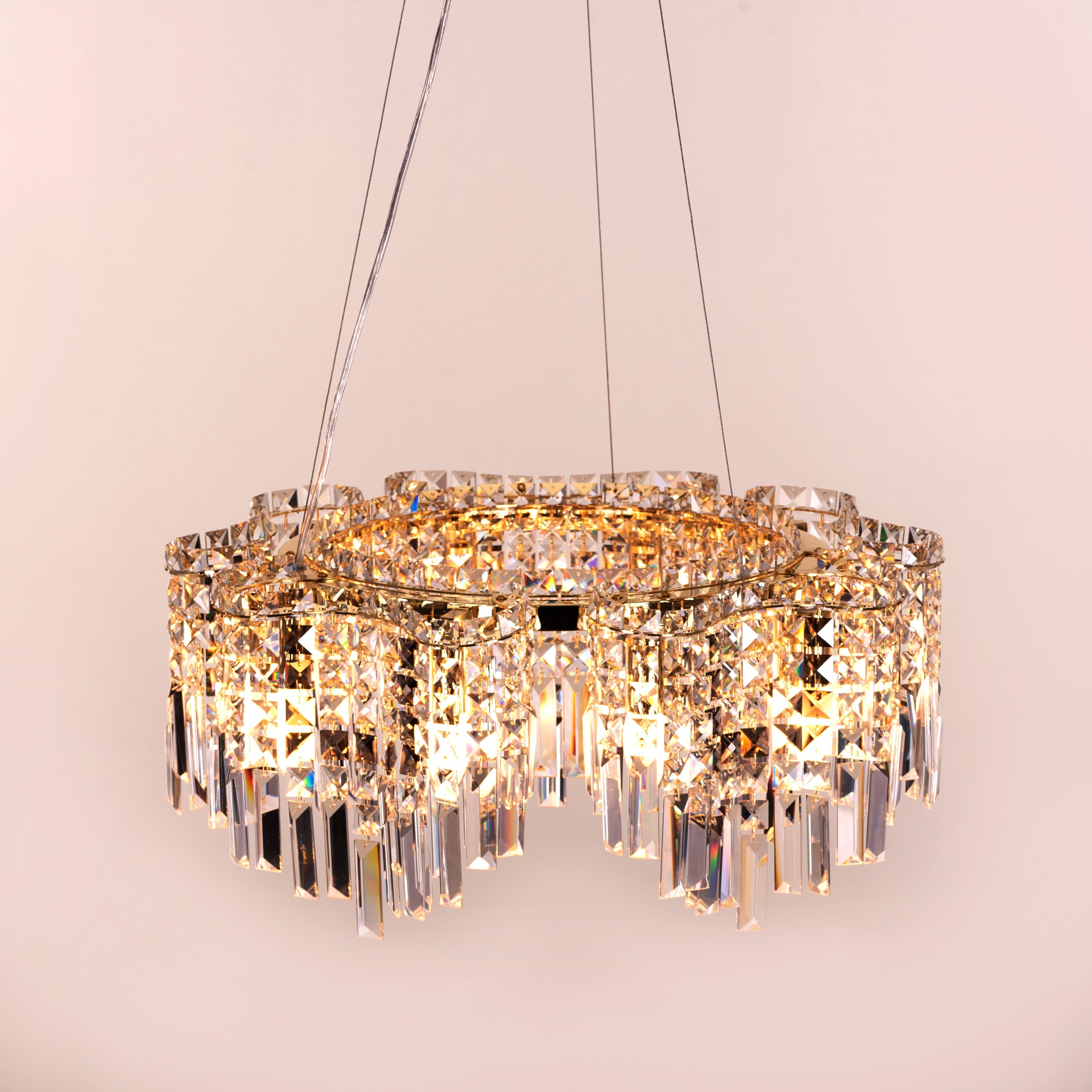Through The Fire (Round, Gold) Crystal Chandelier