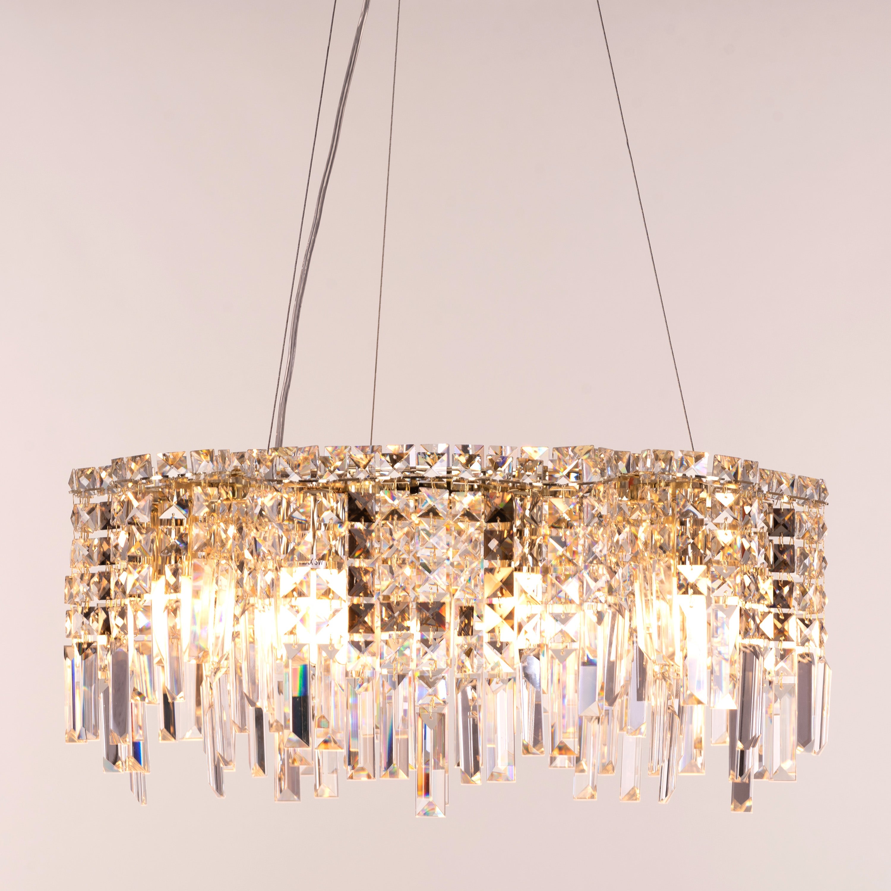 Through The Fire (Round, Gold) Crystal Chandelier