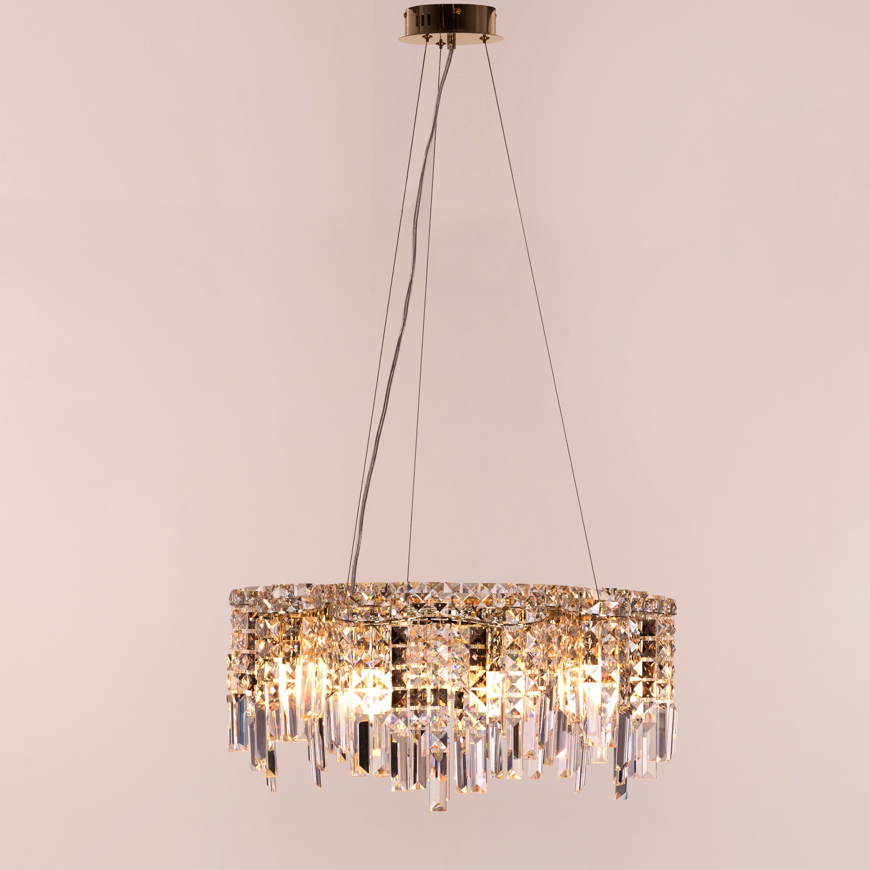 Through The Fire (Round, Gold) Crystal Chandelier