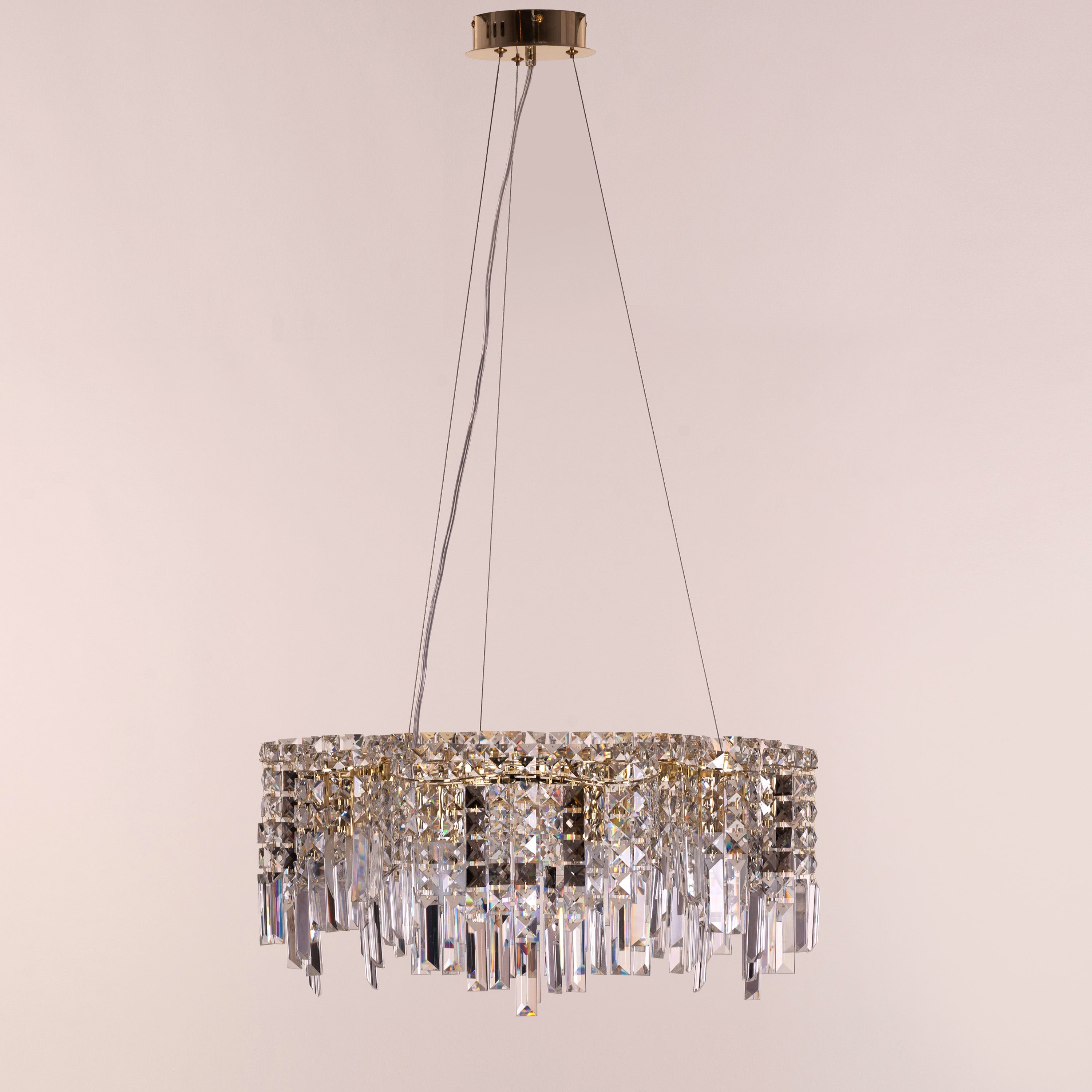 Through The Fire (Round, Gold) Crystal Chandelier