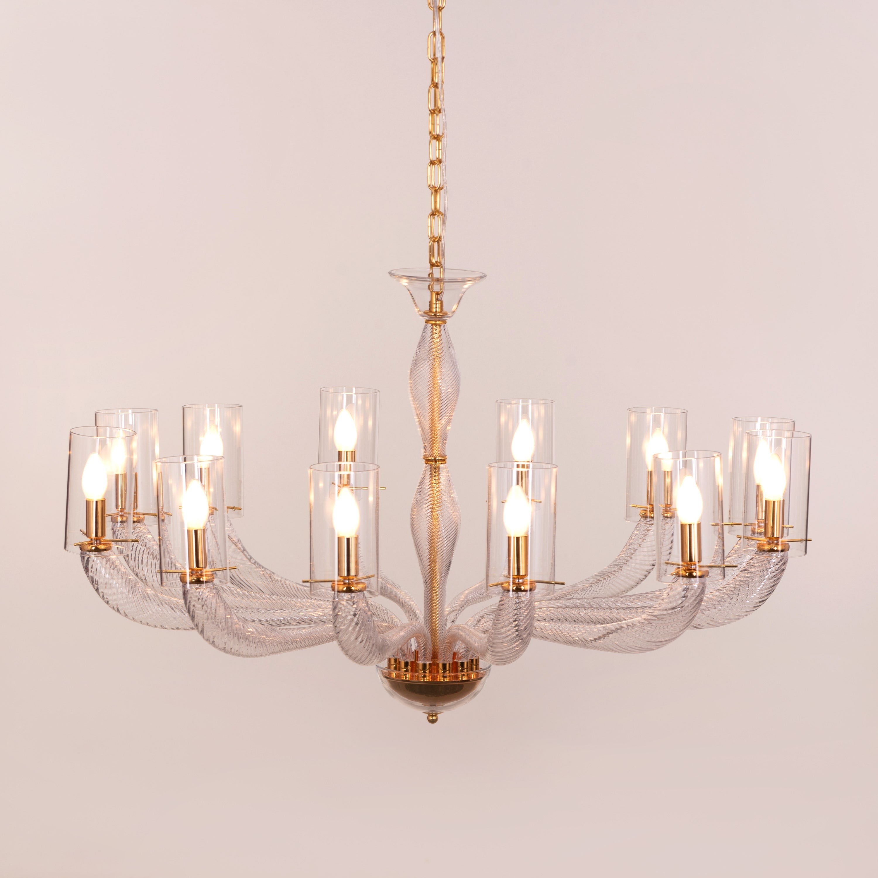 Midnight In Paris (Large, Gold) Glass Chandelier