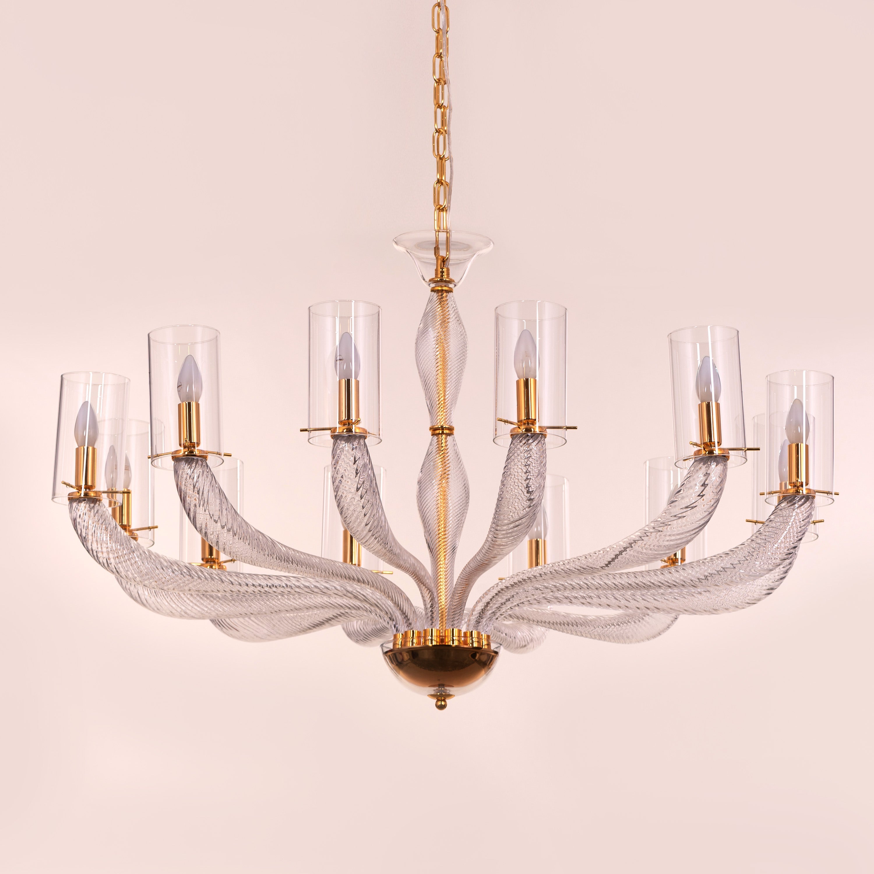 Midnight In Paris (Large, Gold) Glass Chandelier