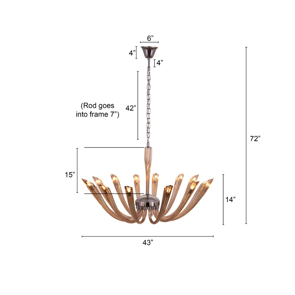 Landslide (Large, Brown) Glass Chandelier