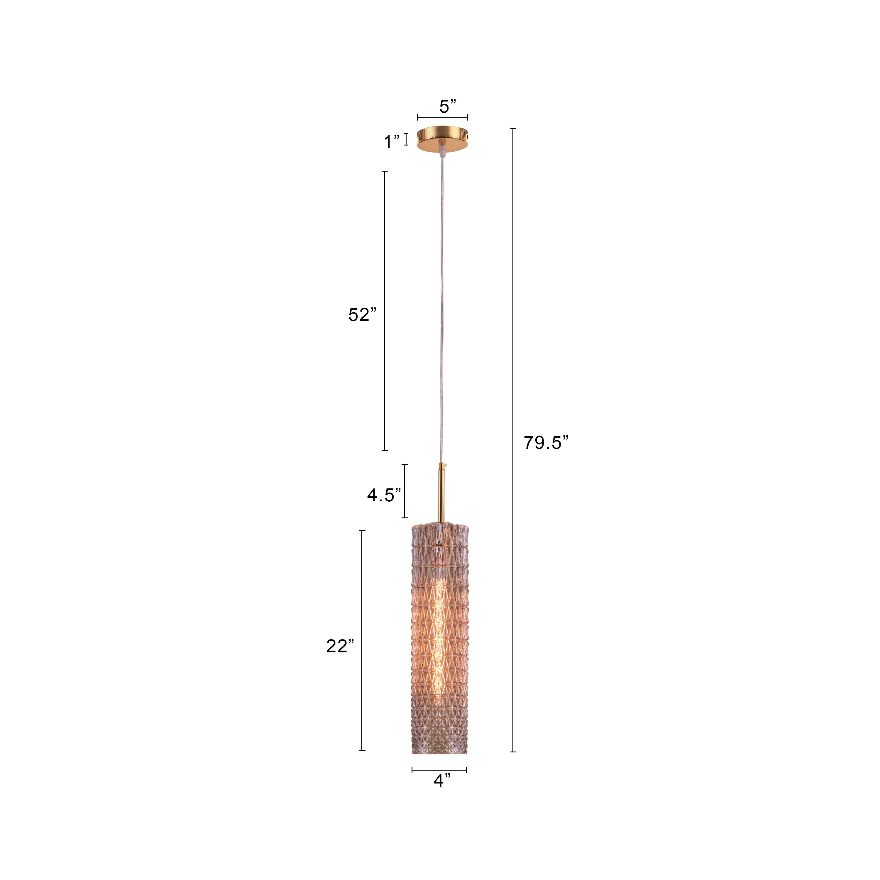 Drops Of Dew (Amber) Textured Glass Pendant Light